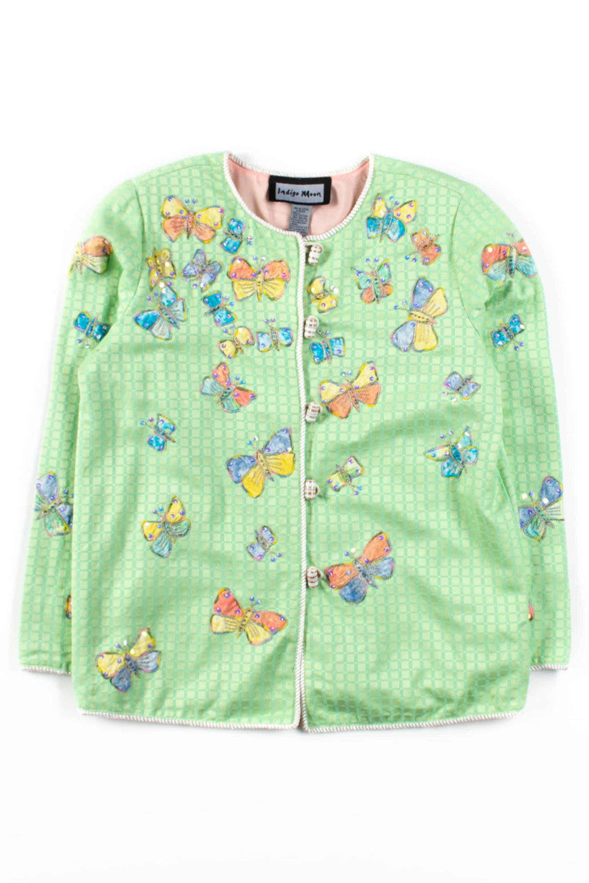 Green Sequin Butterflies Jacket