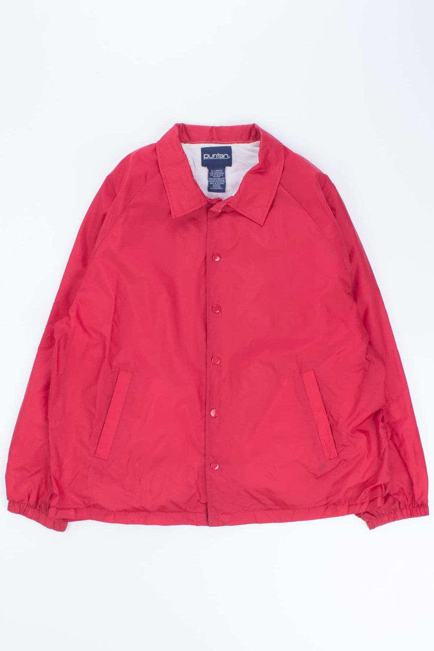 Red Snap Button Coaches Jacket
