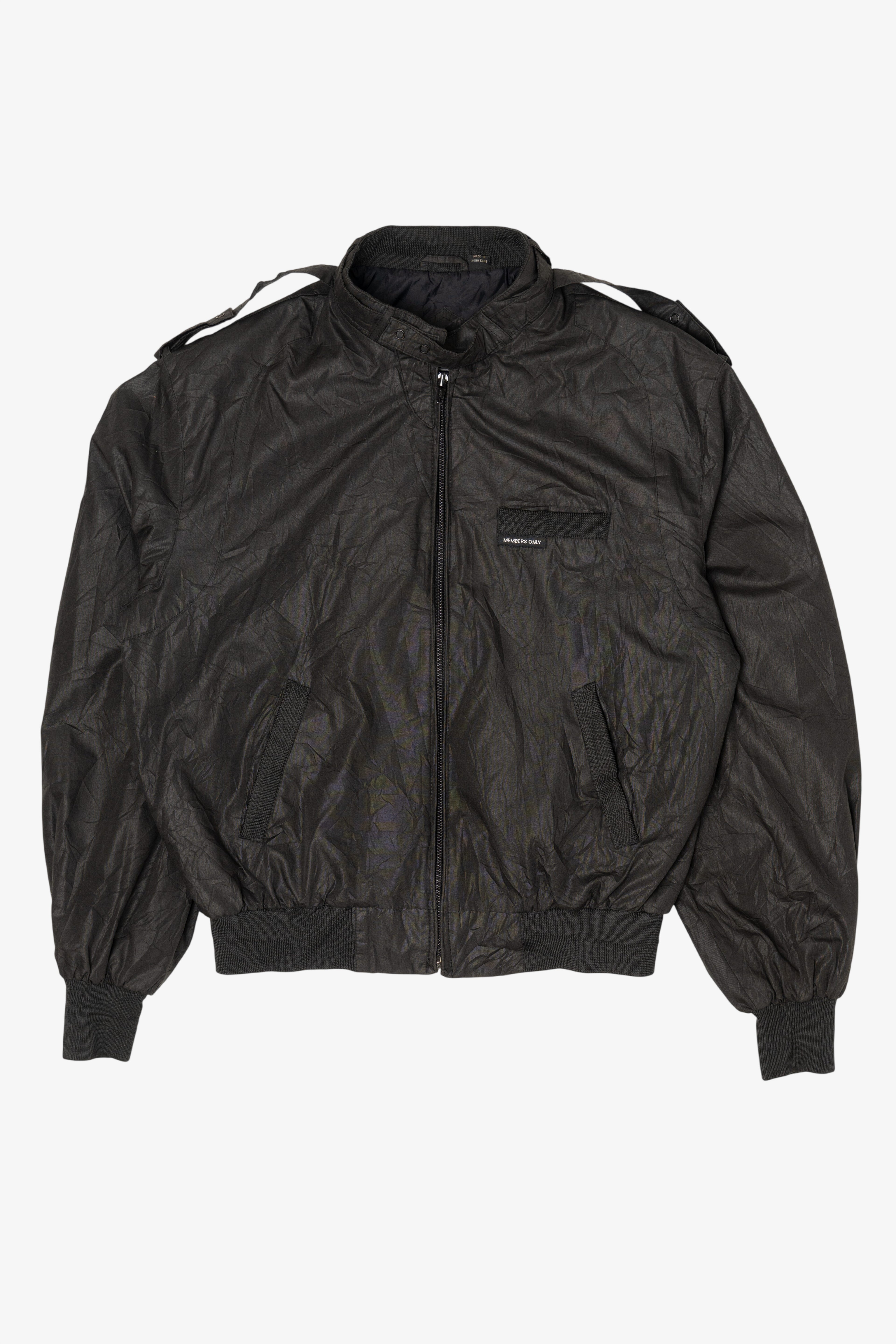 Vintage Black Members Only Bomber Jacket (1980s)