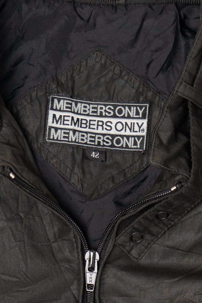 Vintage Black Members Only Bomber Jacket (1980s)