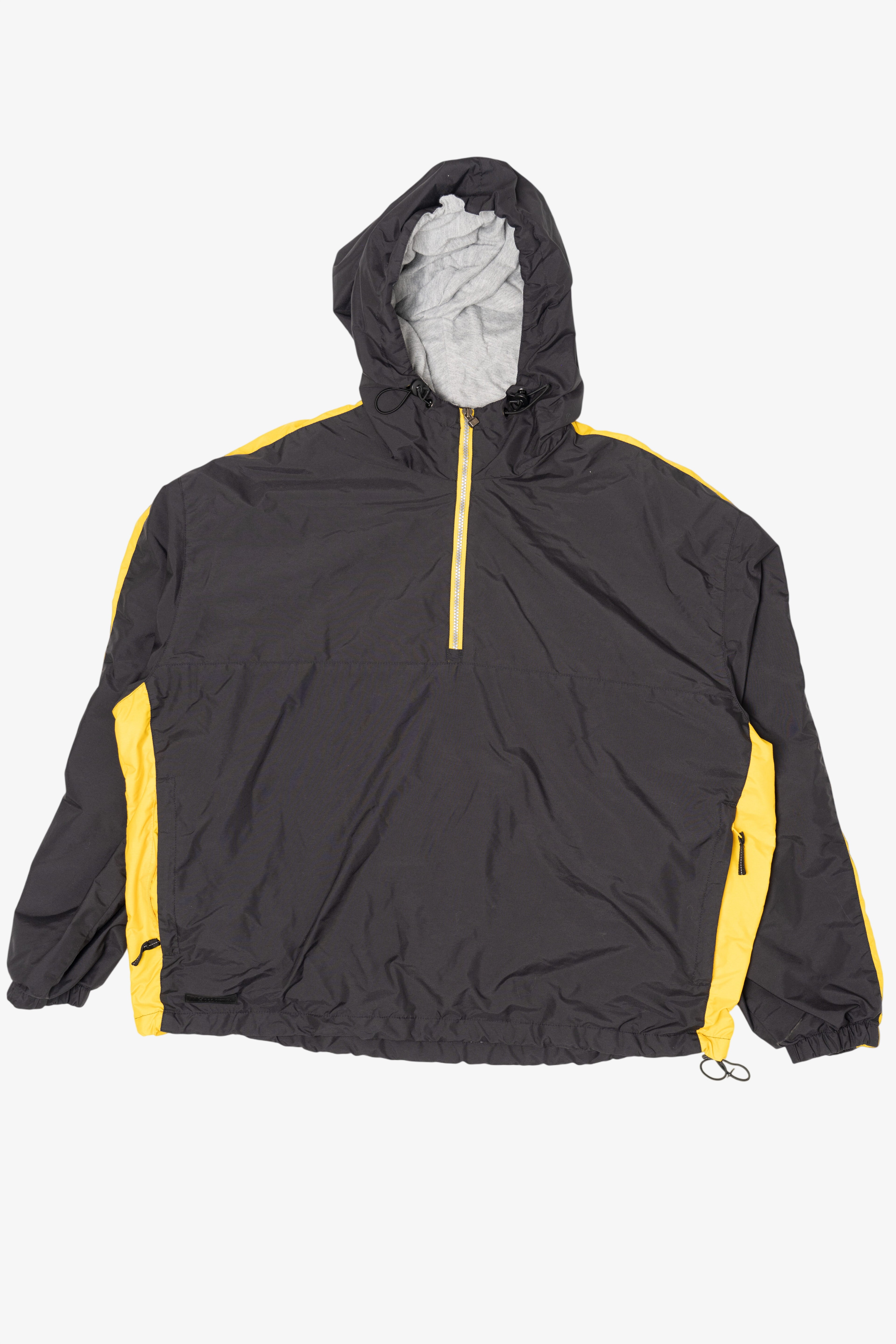Vintage Dark Gray And Yellow Holloway Hooded Windbreaker (1990s)