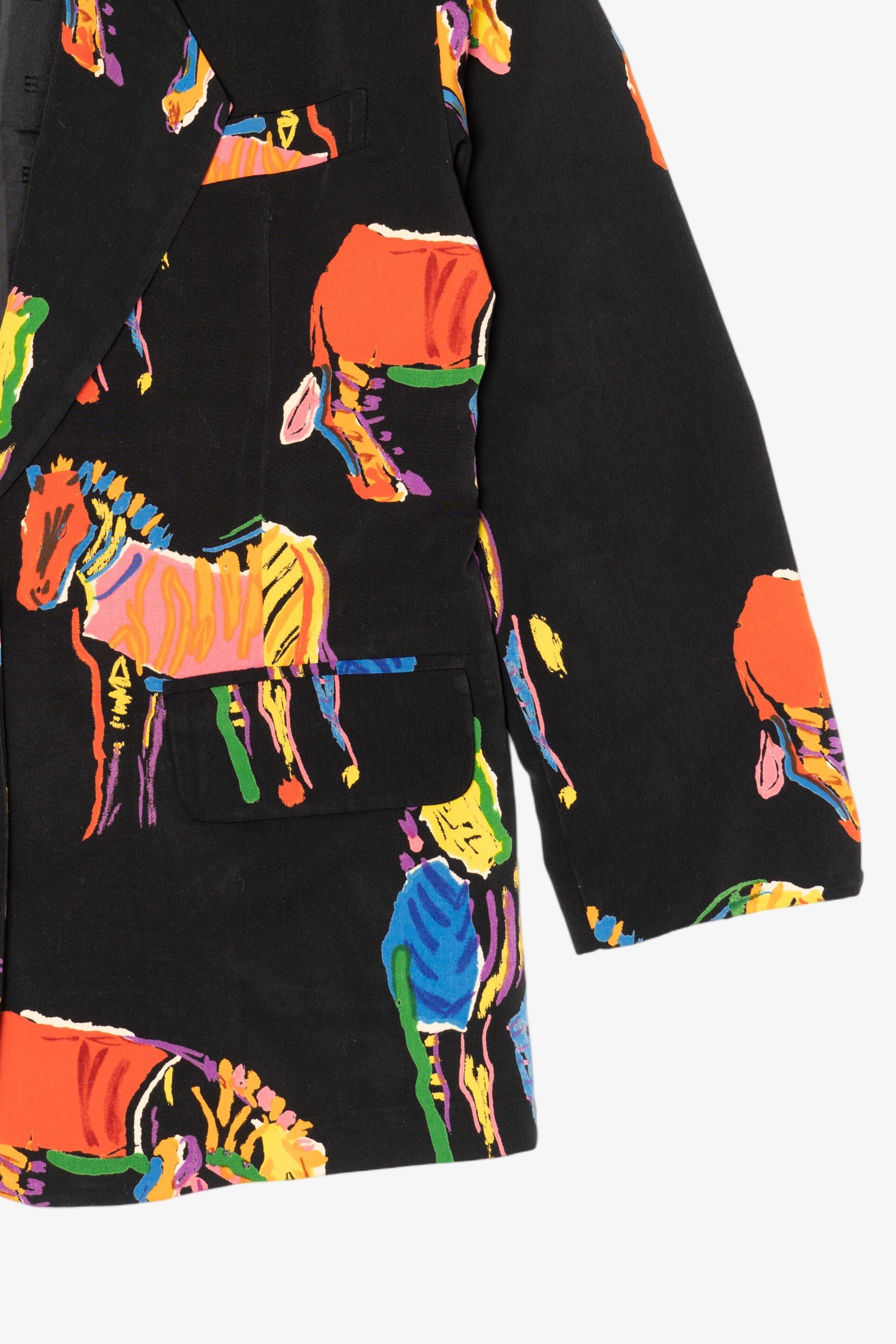 Vintage Sang An Colorful Abstract Zebras Blazer (1980s)