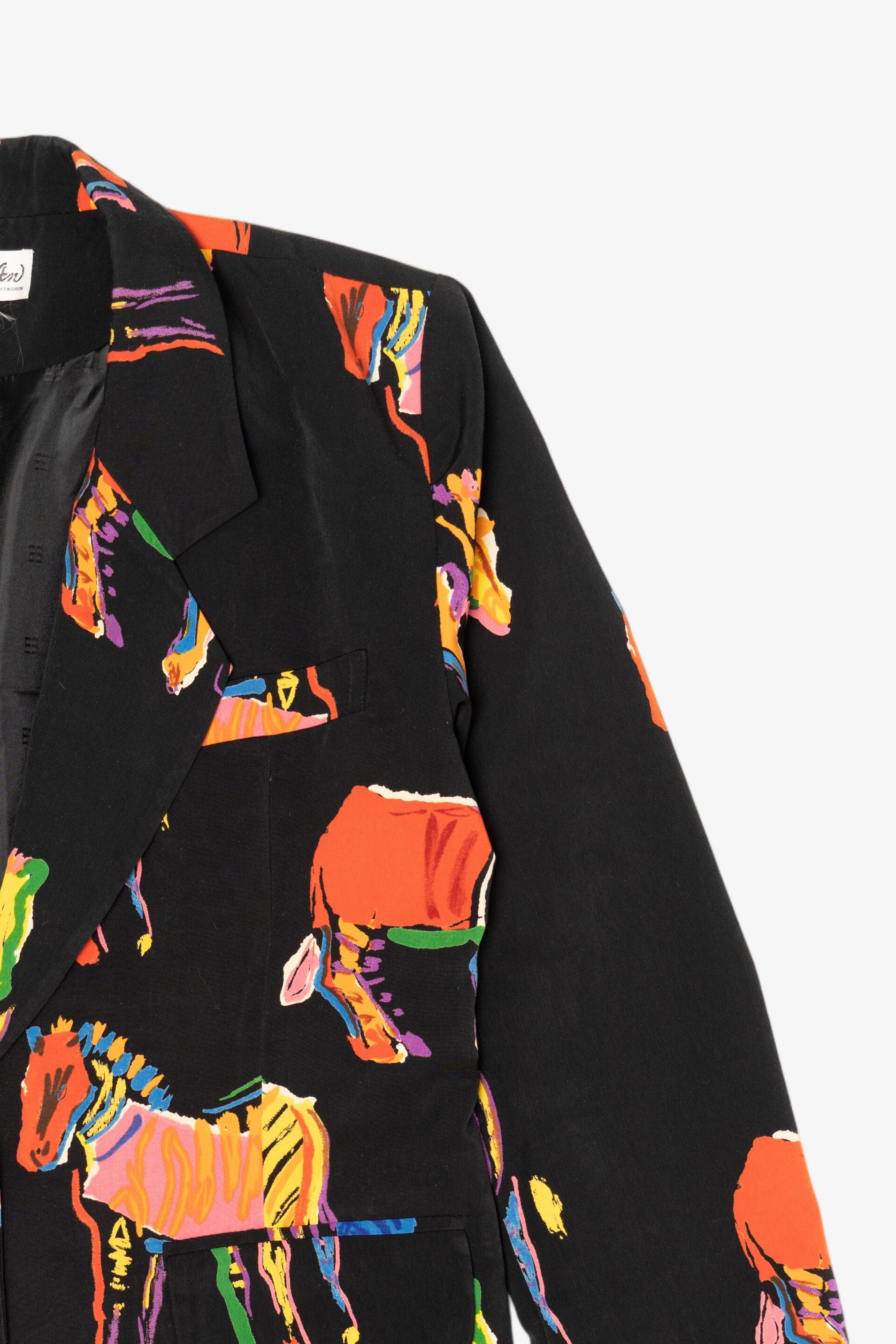 Vintage Sang An Colorful Abstract Zebras Blazer (1980s)