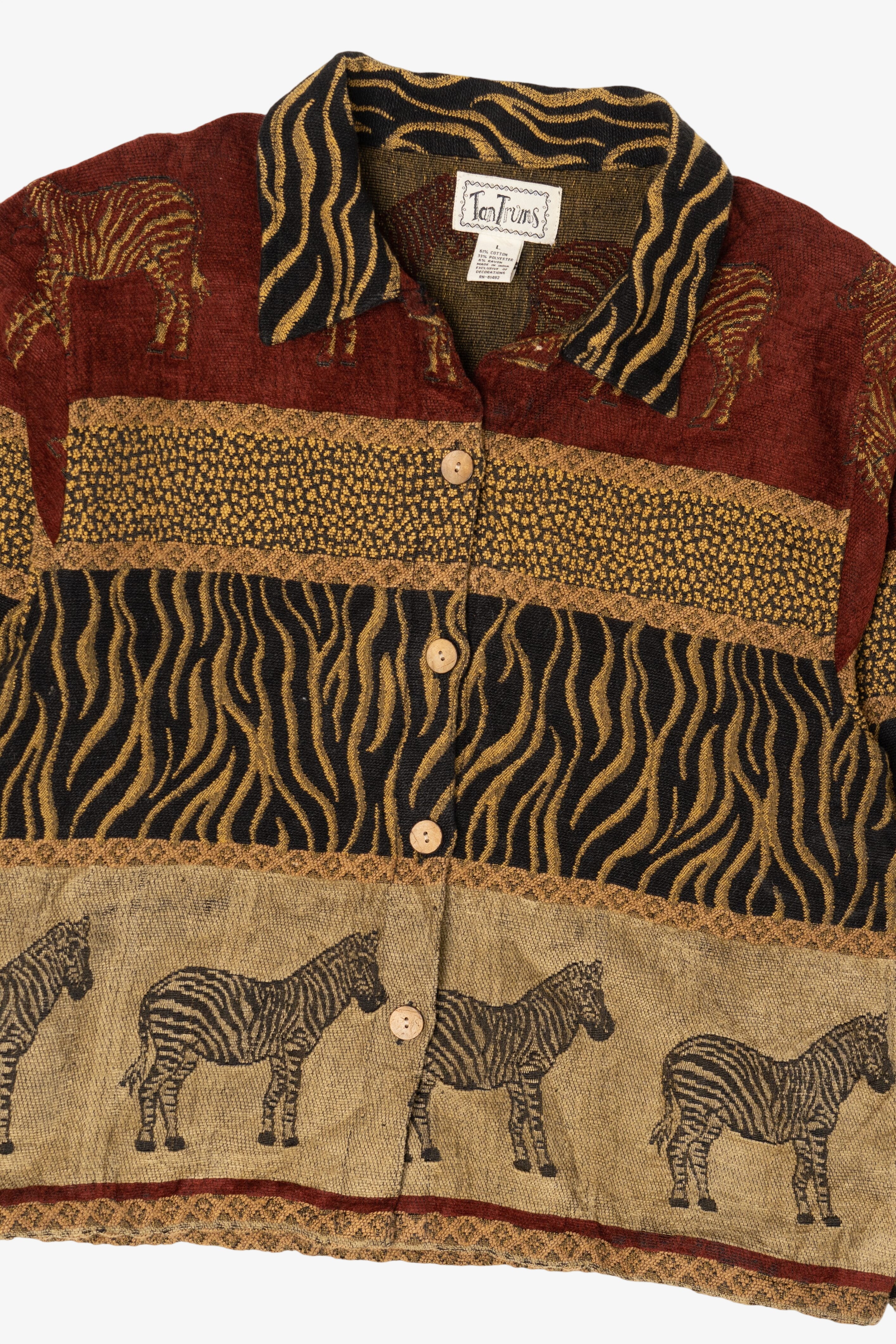 Vintage TanTrums Zebra Safari Jacket (1990s)