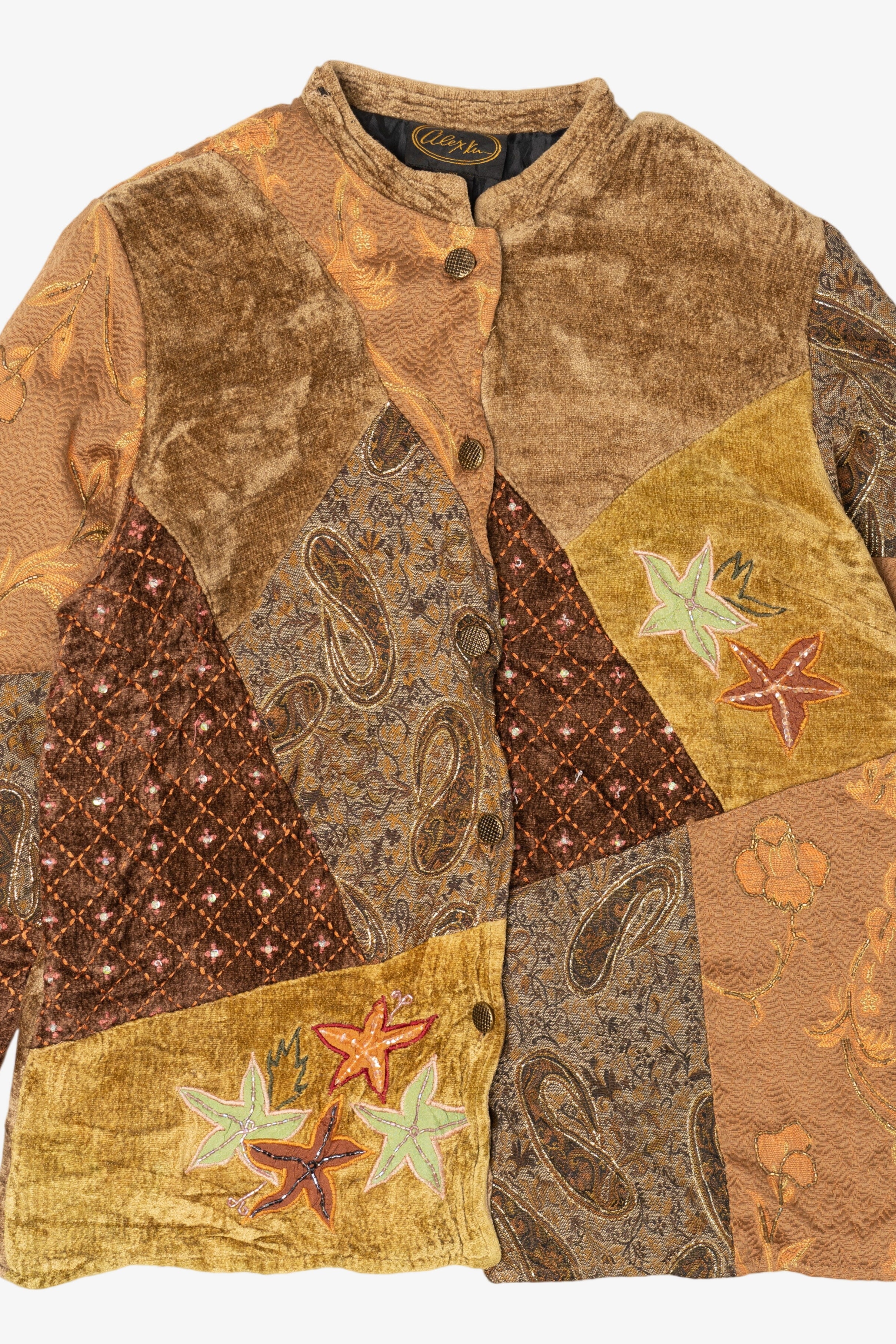 Vintage Alex Kim Tan Patchwork Jacket (1990s)