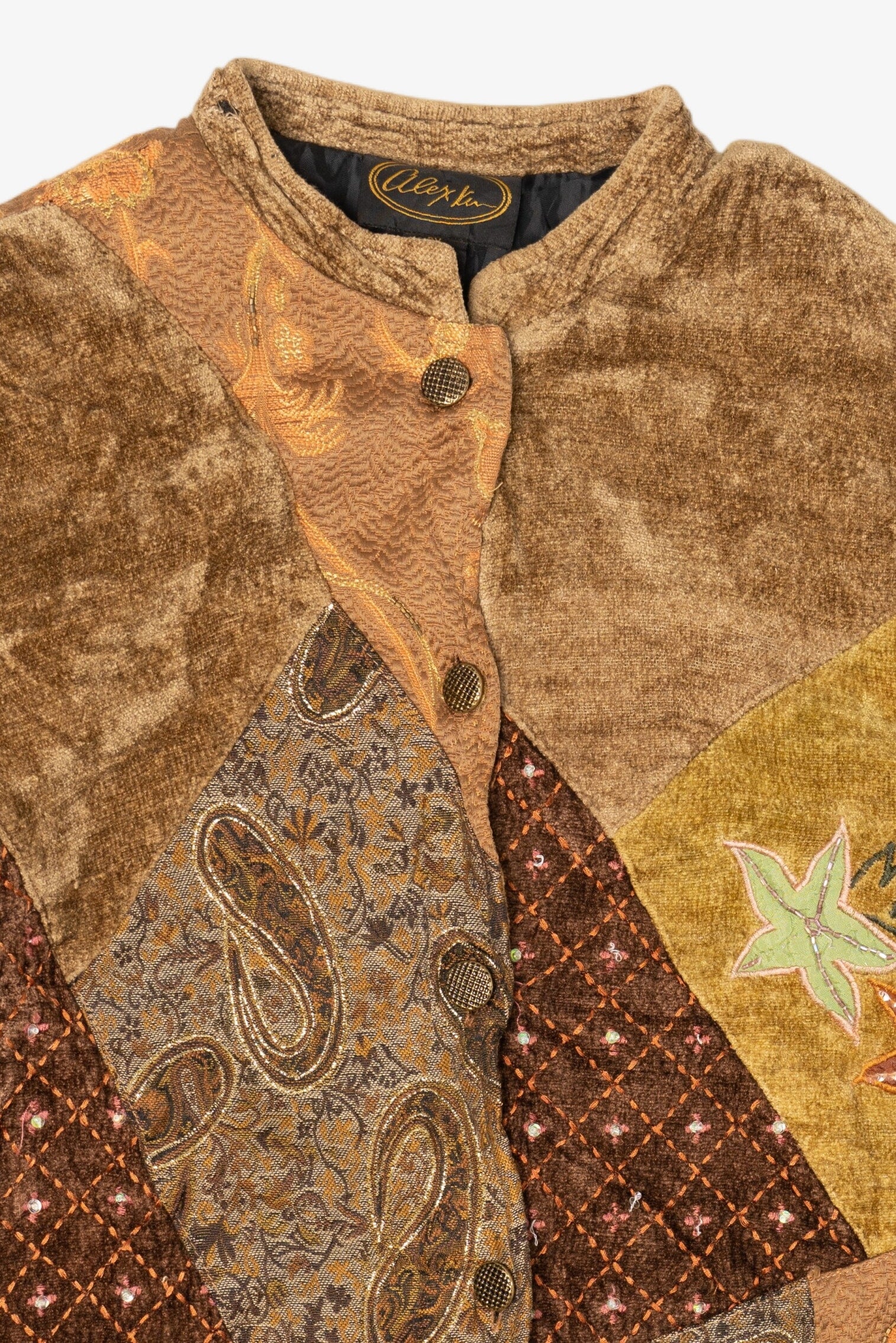 Vintage Alex Kim Tan Patchwork Jacket (1990s)
