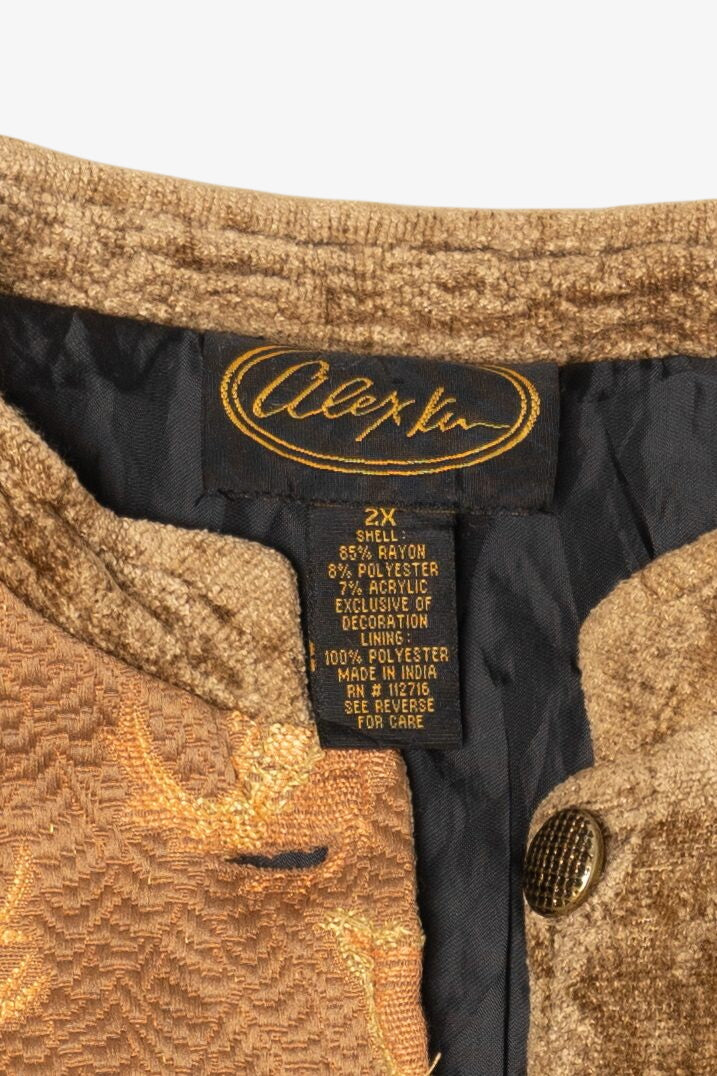Vintage Alex Kim Tan Patchwork Jacket (1990s)