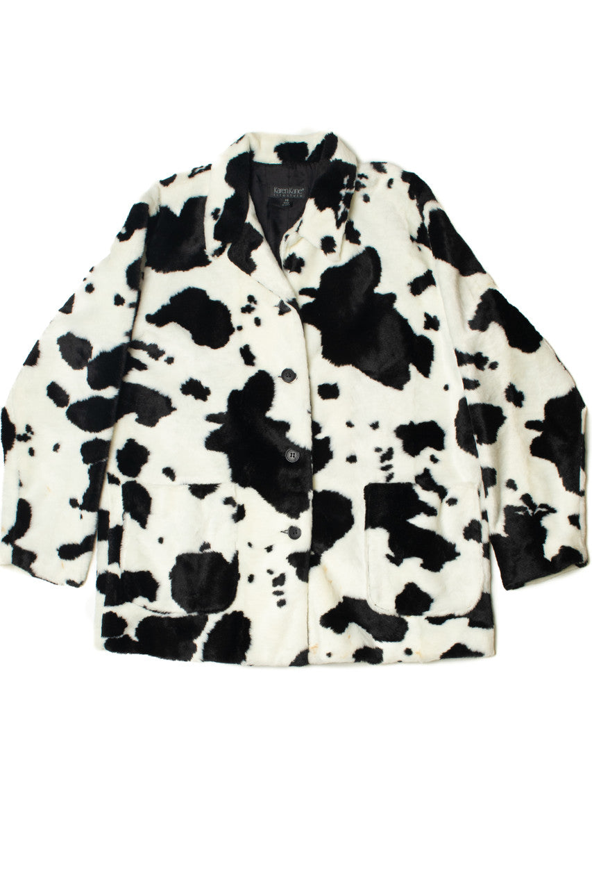 Vintage Cow Print Karen Kane Chore Coat