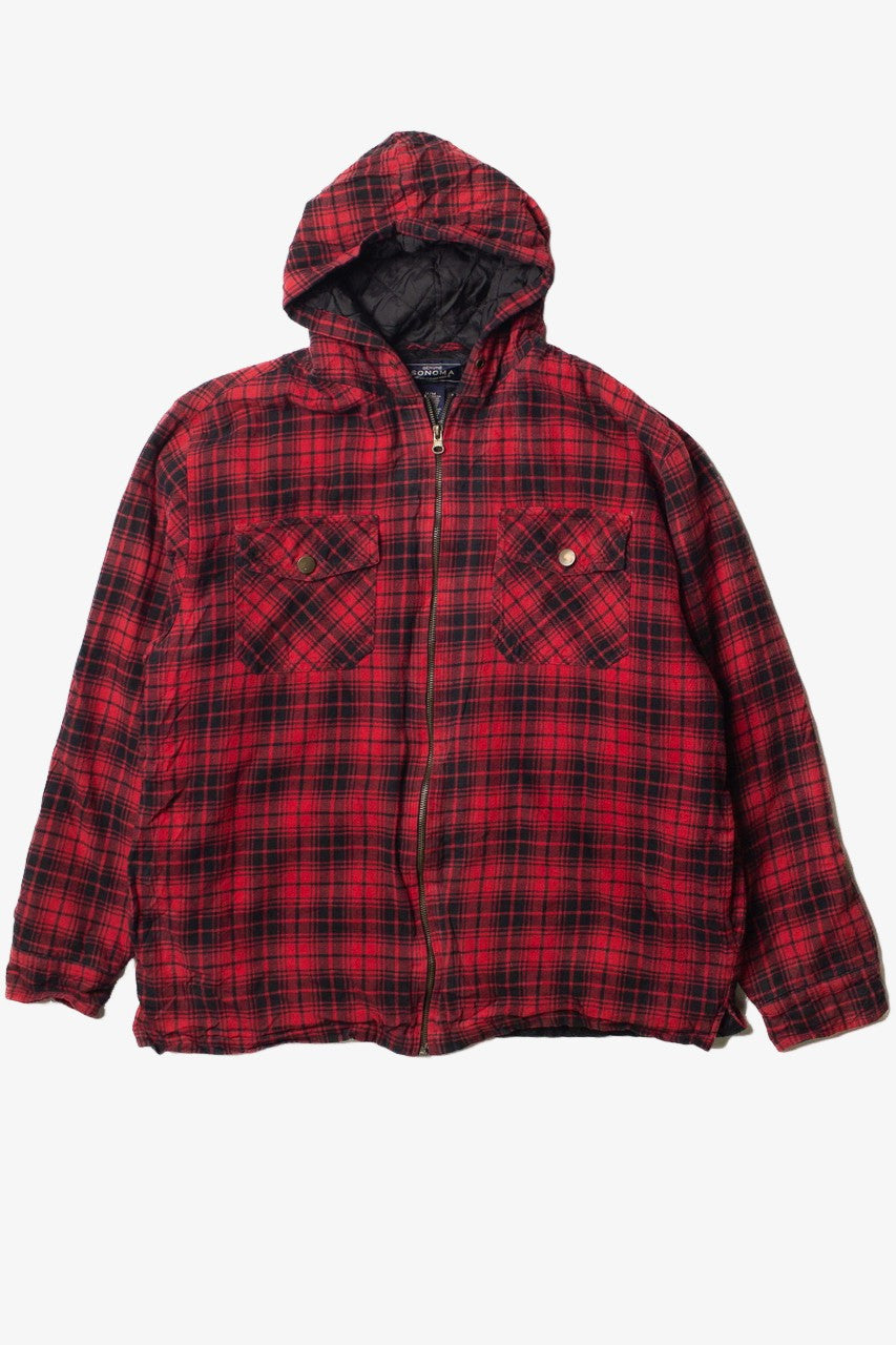 Vintage Sonoma Hooded Flannel Lightweight Jacket
