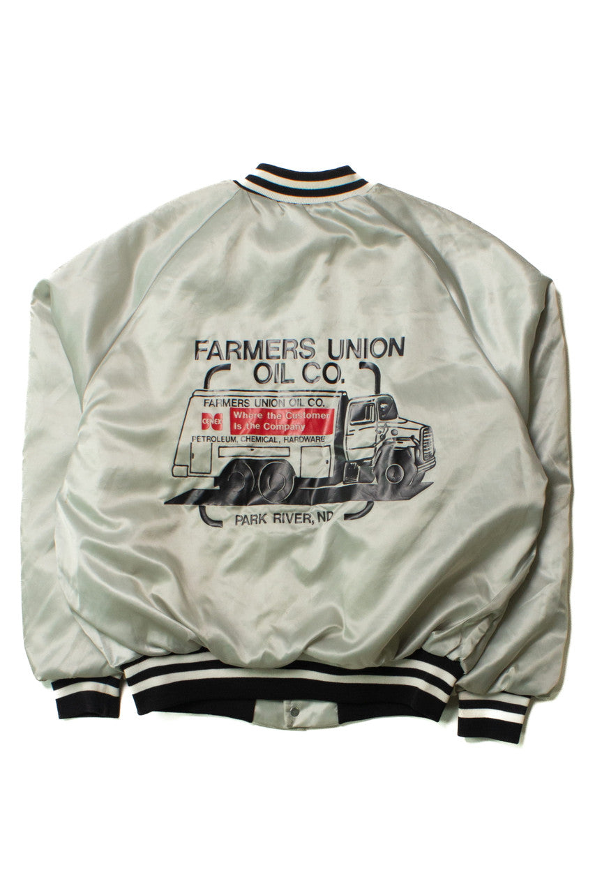 Vintage Farmers Union Oil Co. Satin Bomber Jacket (1980s)