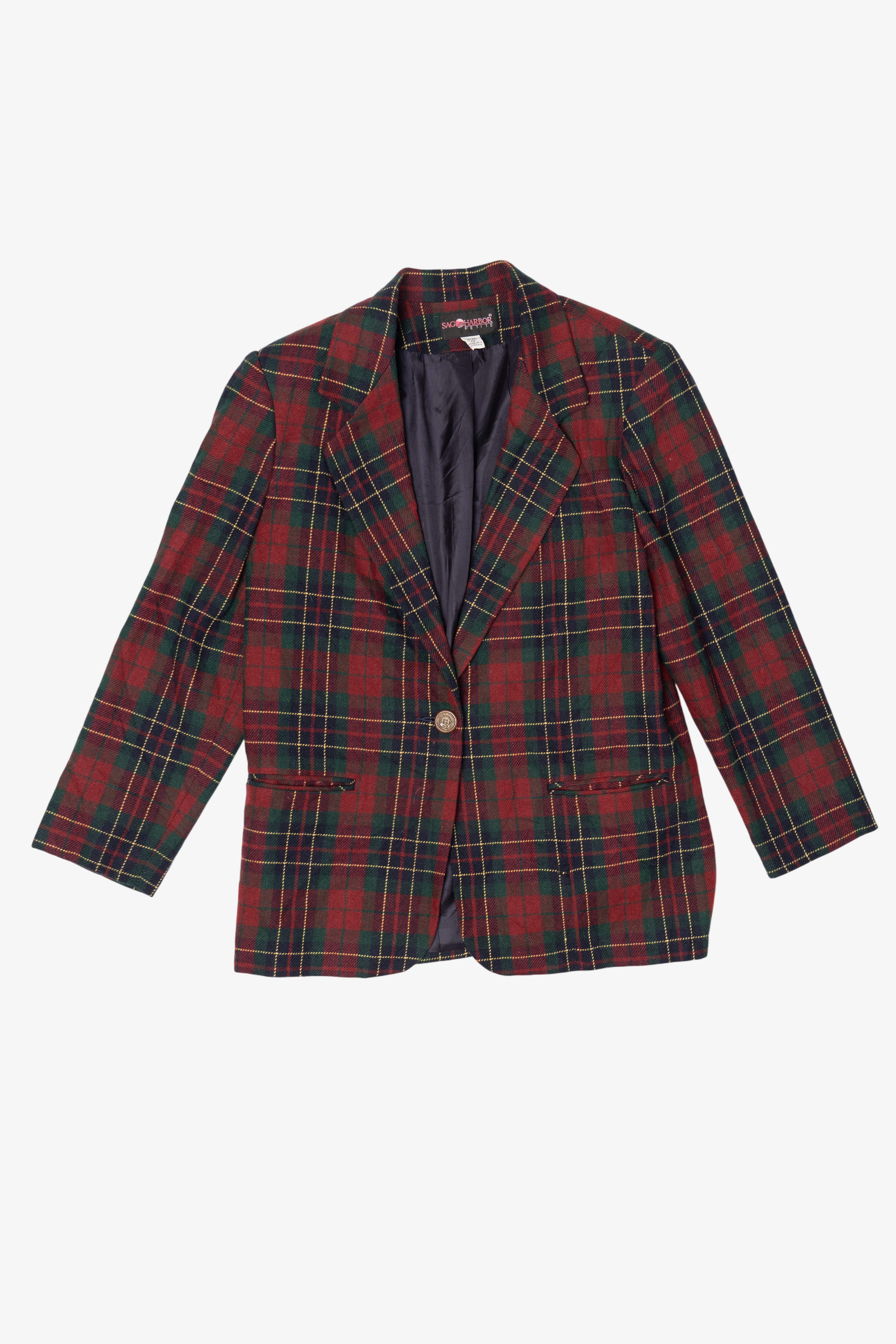 Vintage Red Plaid Sag Harbor Blazer (1990s)