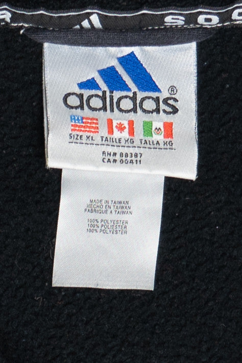 Vintage Adidas Soccer Fleece Zip Up Lightweight Jacket