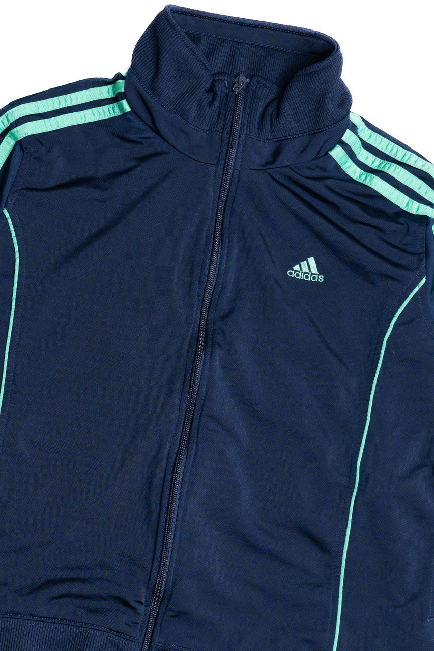 Adidas Navy With Seafoam Stripes Lightweight Track Jacket