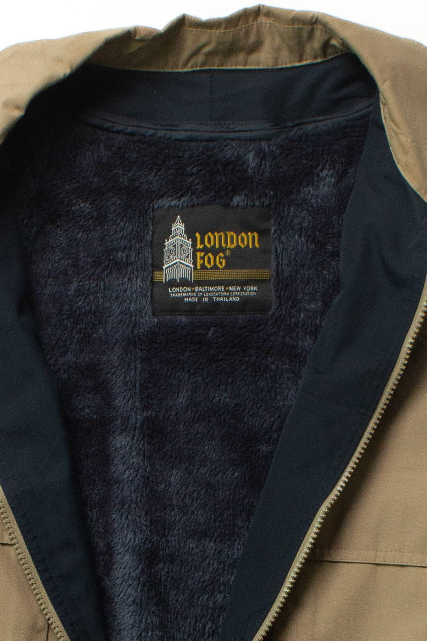 Vintage Tan London Fog Faux Fur Lined Jacket (1990s)