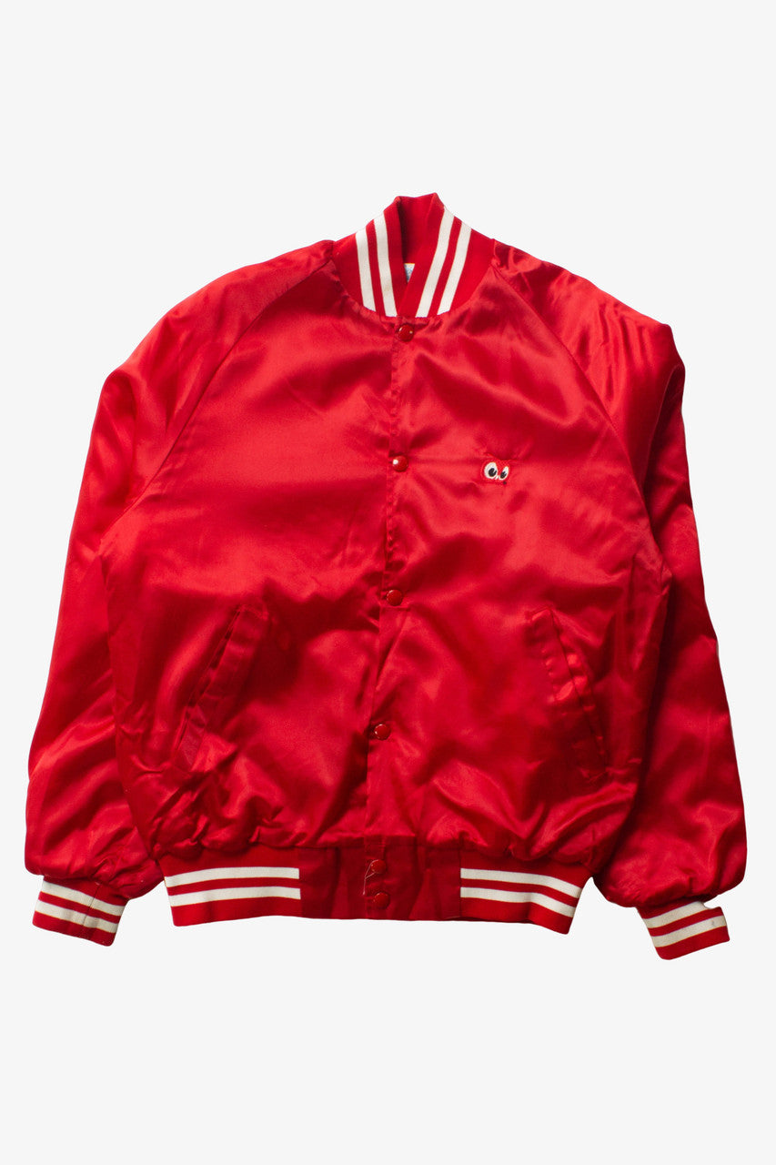 Vintage Red Owl Satin Bomber Jacket (1980s)