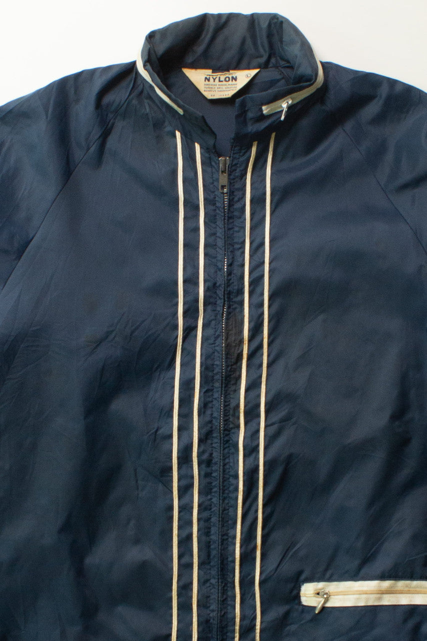 Vintage Navy Blue Nylon Lightweight Jacket (1960s)