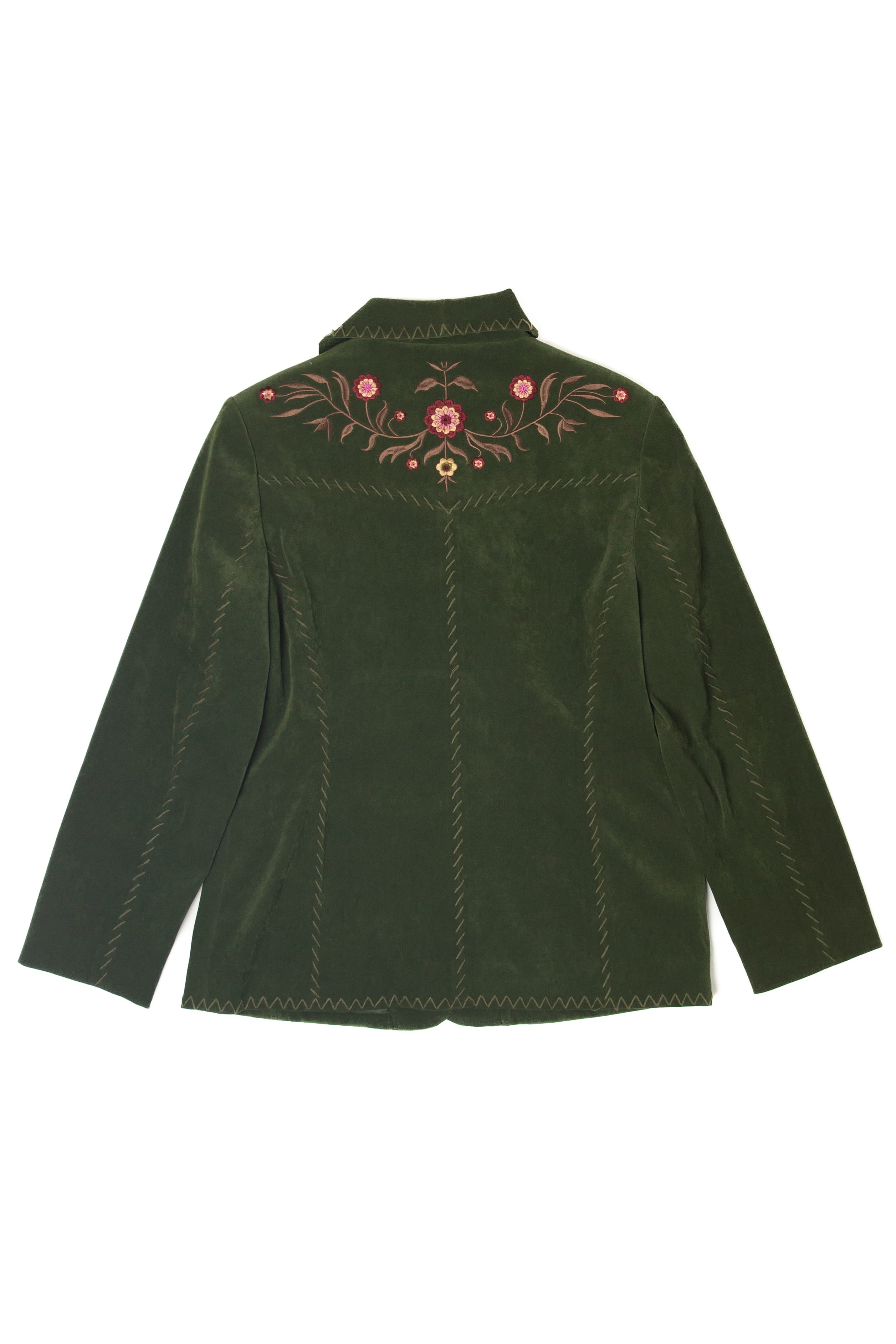Susan Graver Green Floral Lightweight Jacket