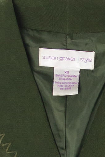 Susan Graver Green Floral Lightweight Jacket