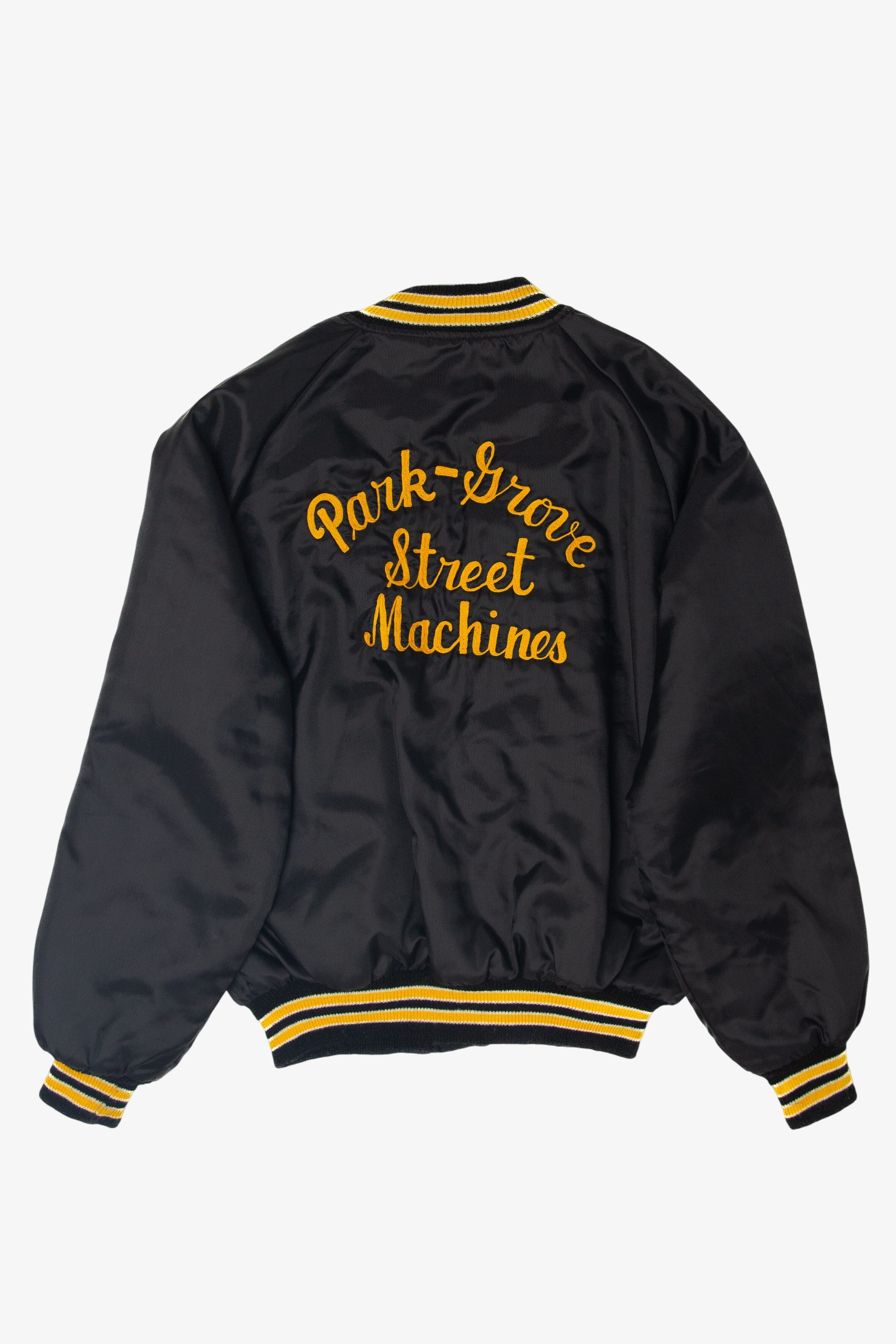 Vintage Park-Grove Street Machines Chain Stitch Embroidered Athletic Jacket (1990s)