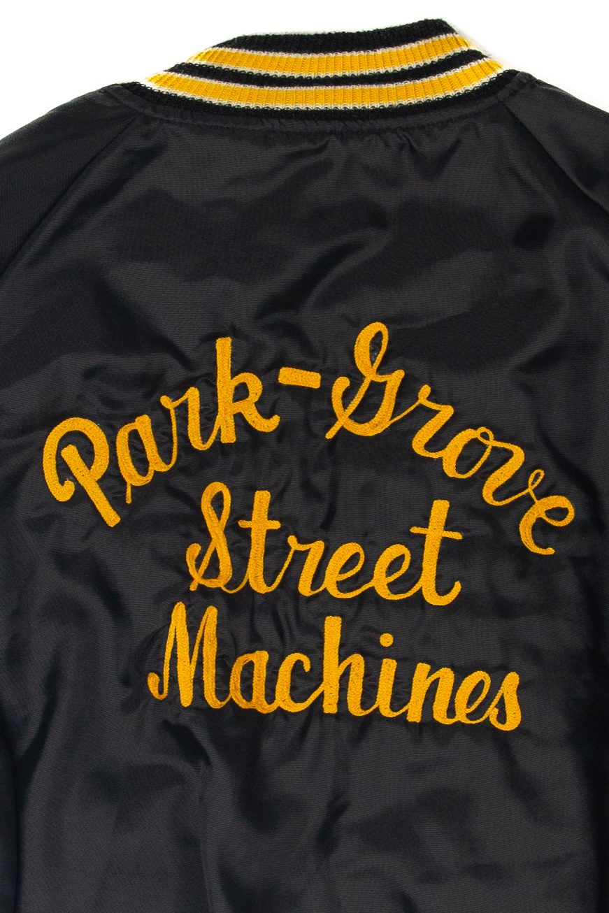 Vintage Park-Grove Street Machines Chain Stitch Embroidered Athletic Jacket (1990s)