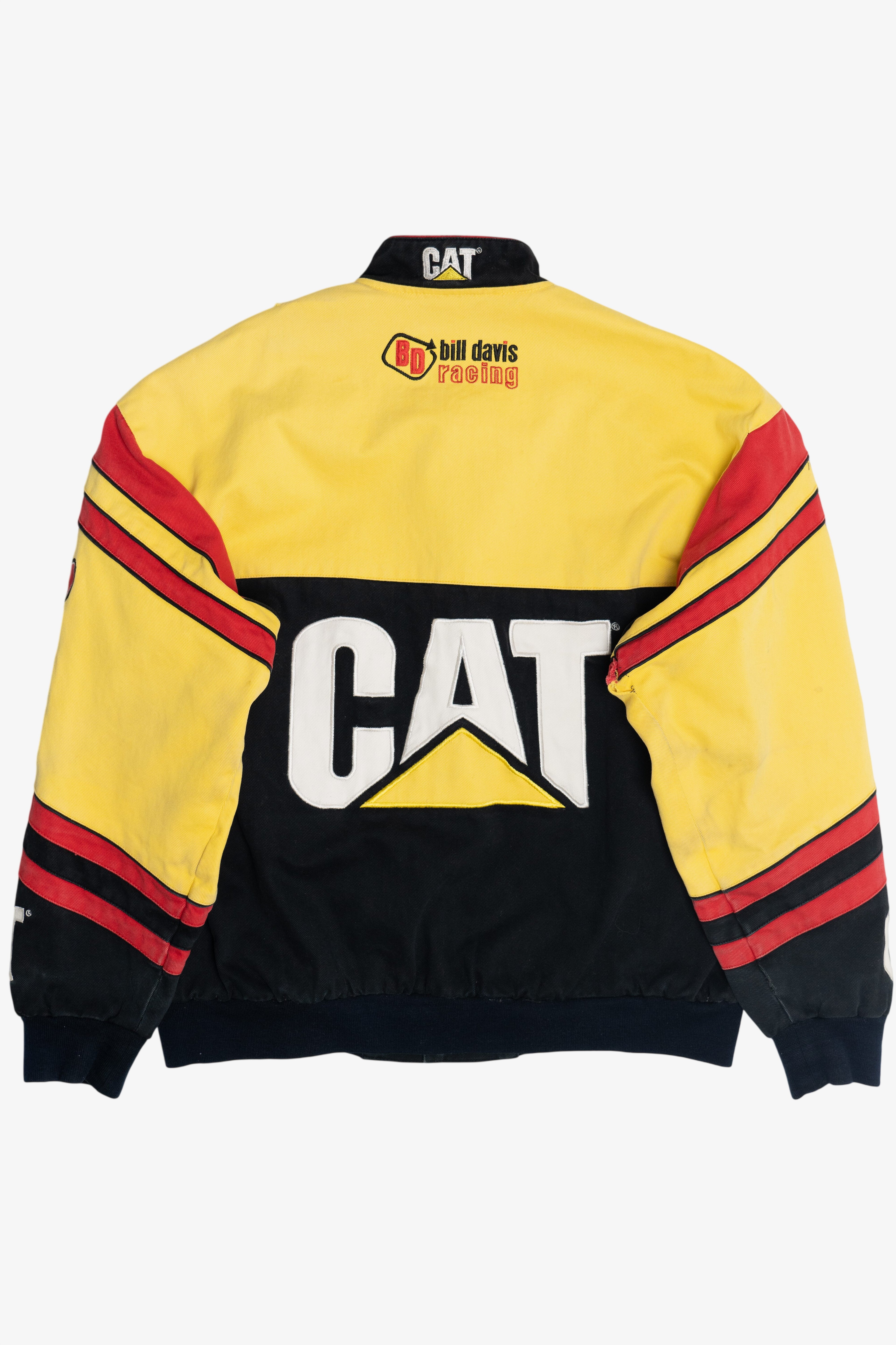 Vintage NASCAR CAT #22 Bill Davis Embroidered Racing Jacket (1990s)