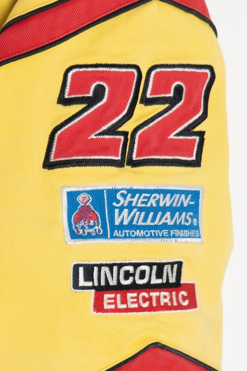 Vintage NASCAR CAT #22 Bill Davis Embroidered Racing Jacket (1990s)