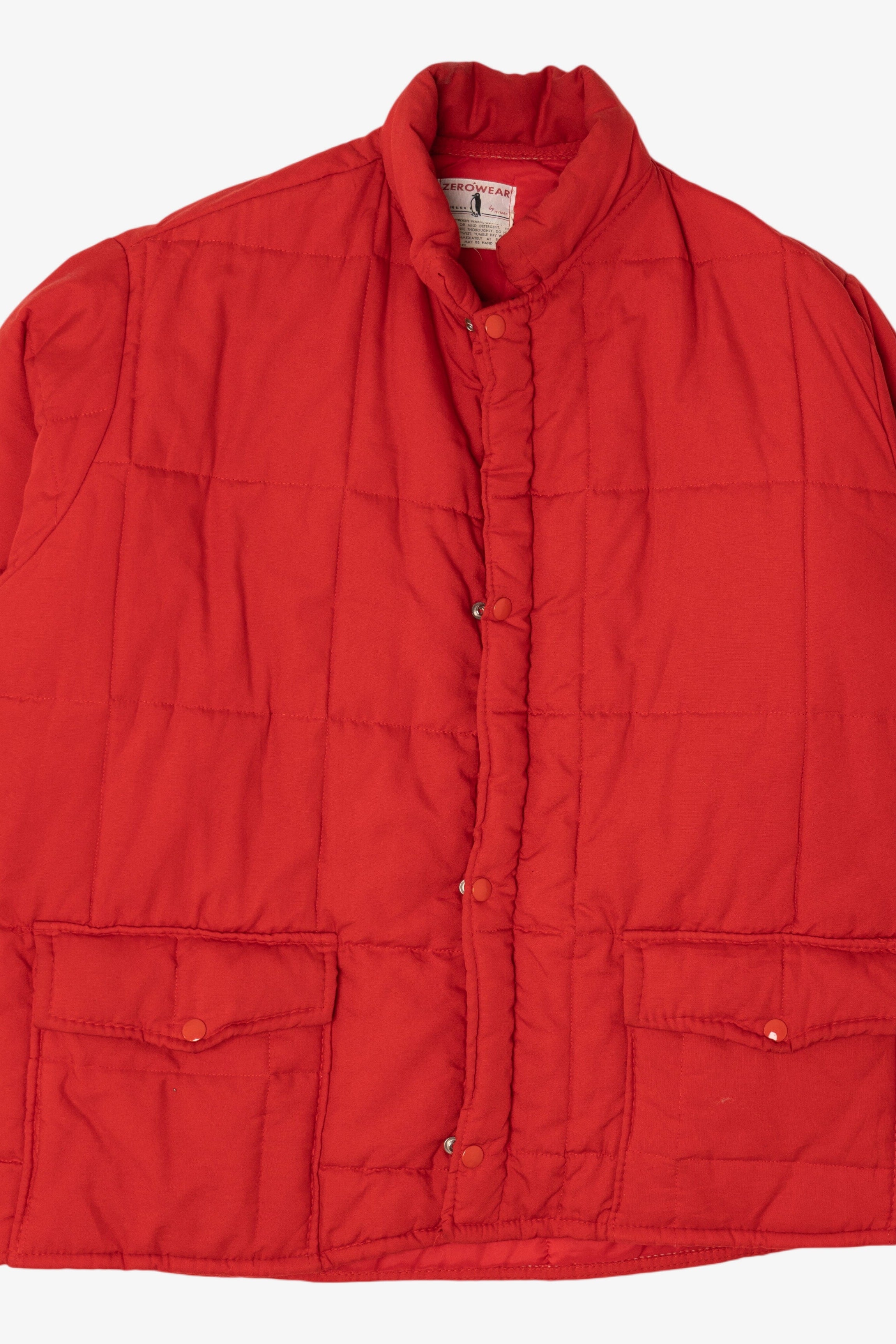 Vintage Red Zerowear Quilted Puffer Jacket (1980s)