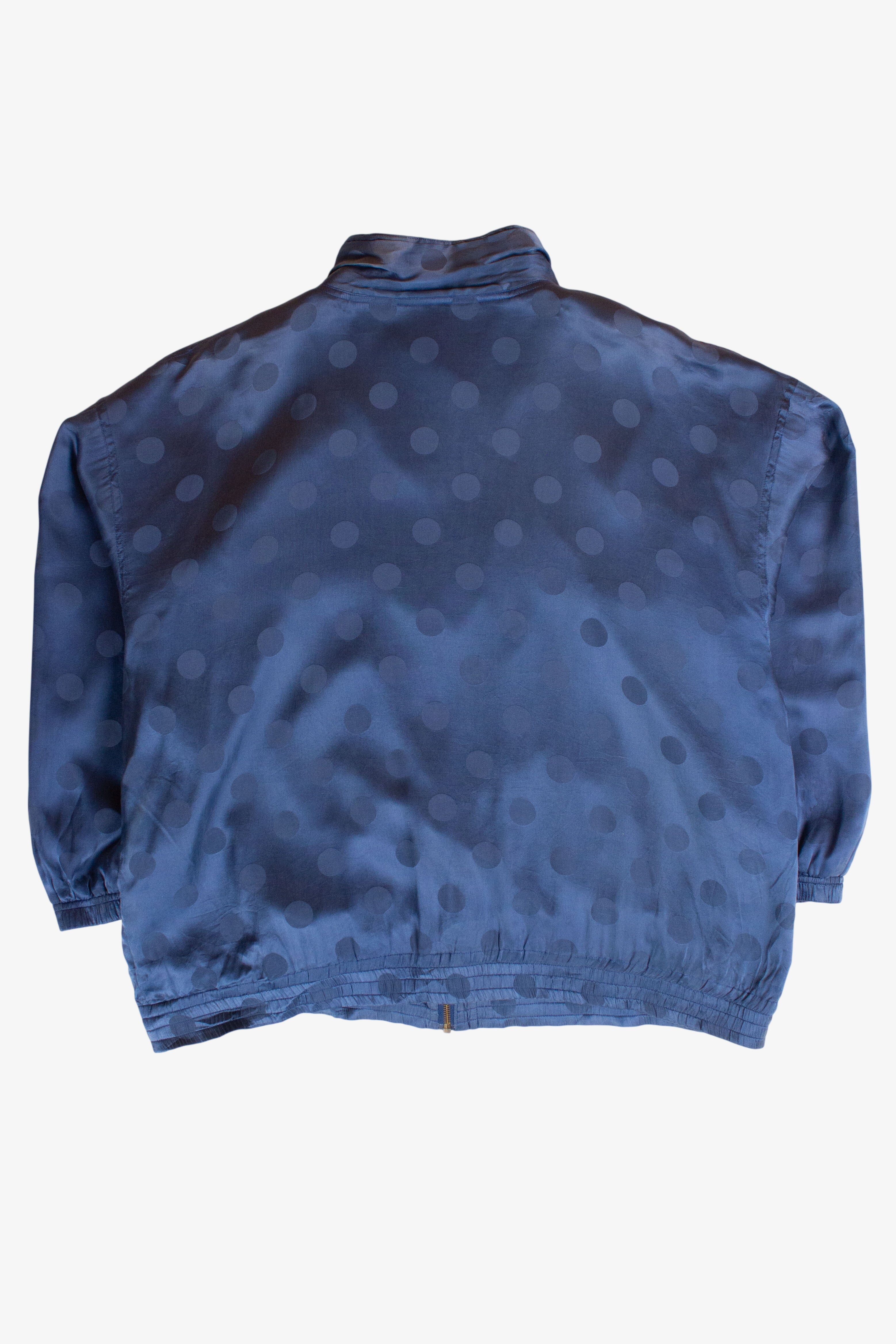 Vintage Blue Polka Dot Silk Jacket (1990s)