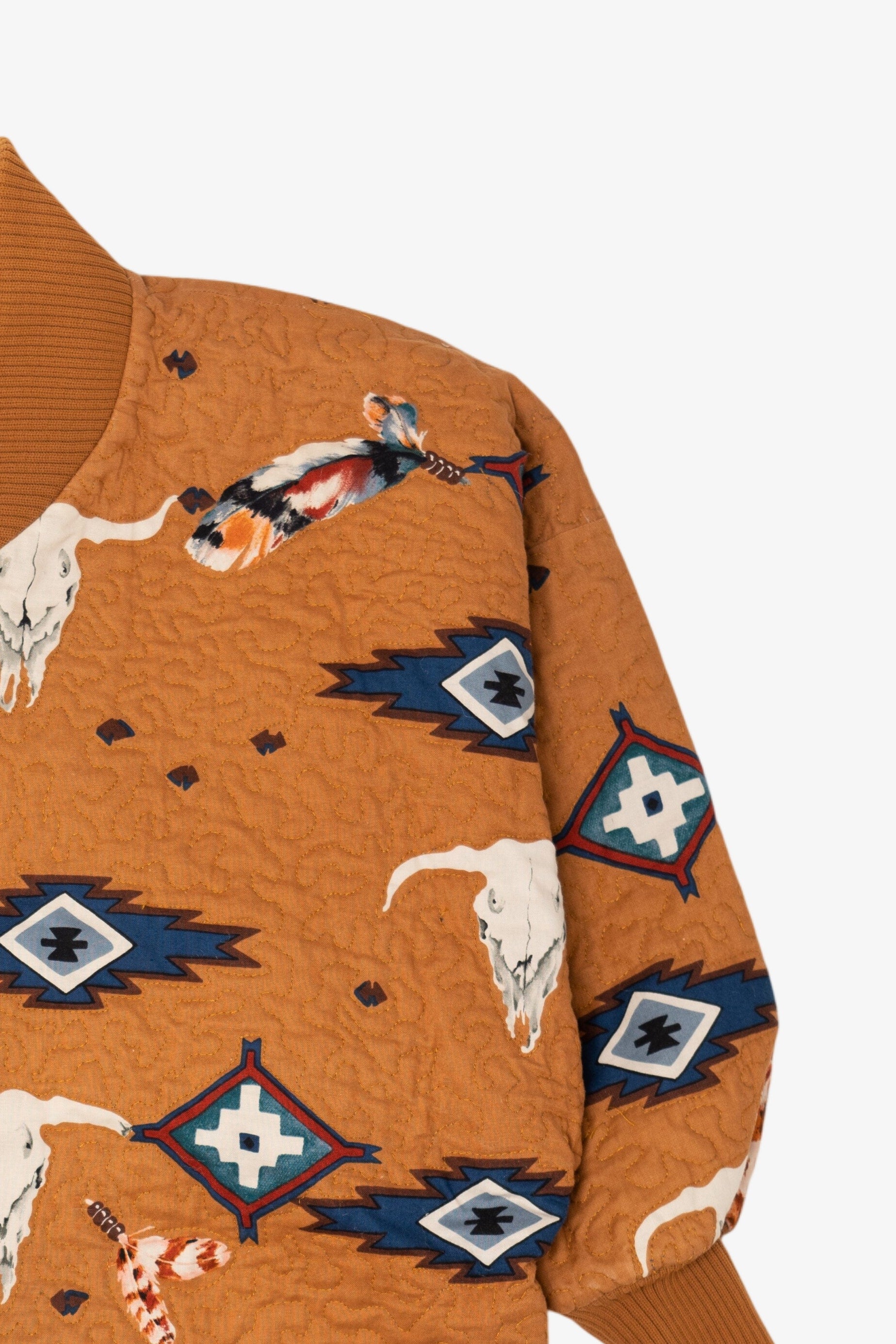 Vintage Orange Southwestern Paisley Lined Jacket (1980s)
