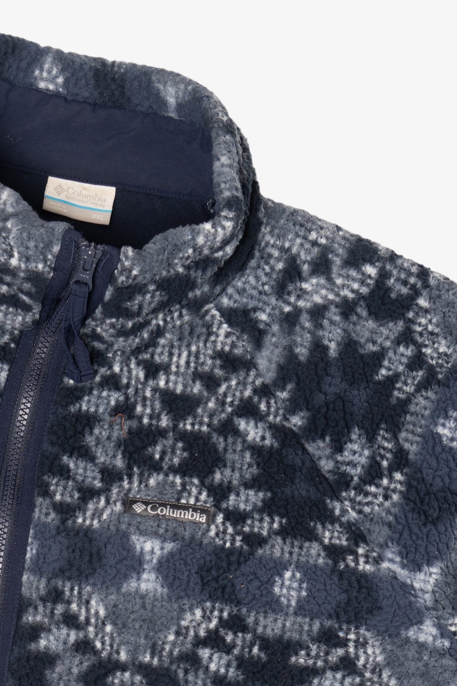 Navy Blue Aztec Pattern Columbia Fleece Jacket (2020s)