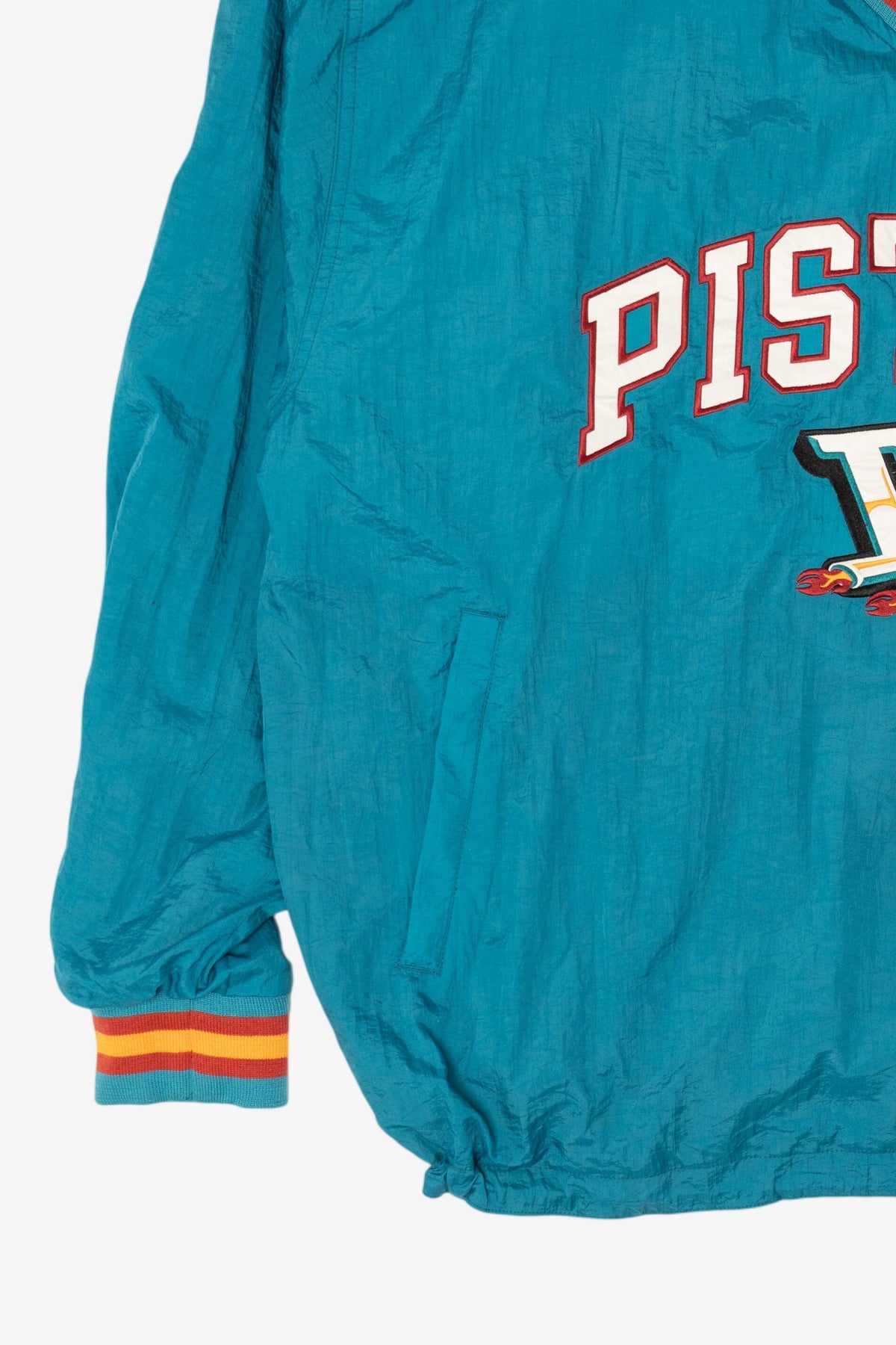 Vintage Teal Detroit Pistons Champion Pullover Jacket (1990s)
