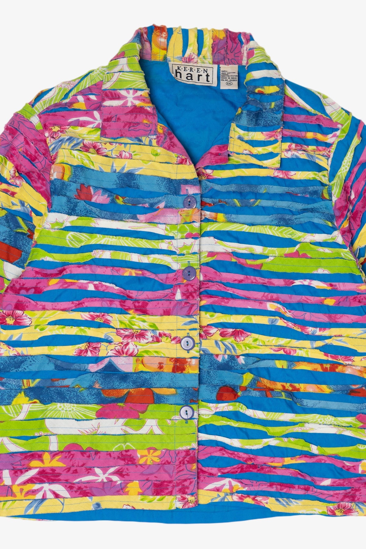 Vintage Colorful Striped Patchwork Keren Hart Jacket (1990s)