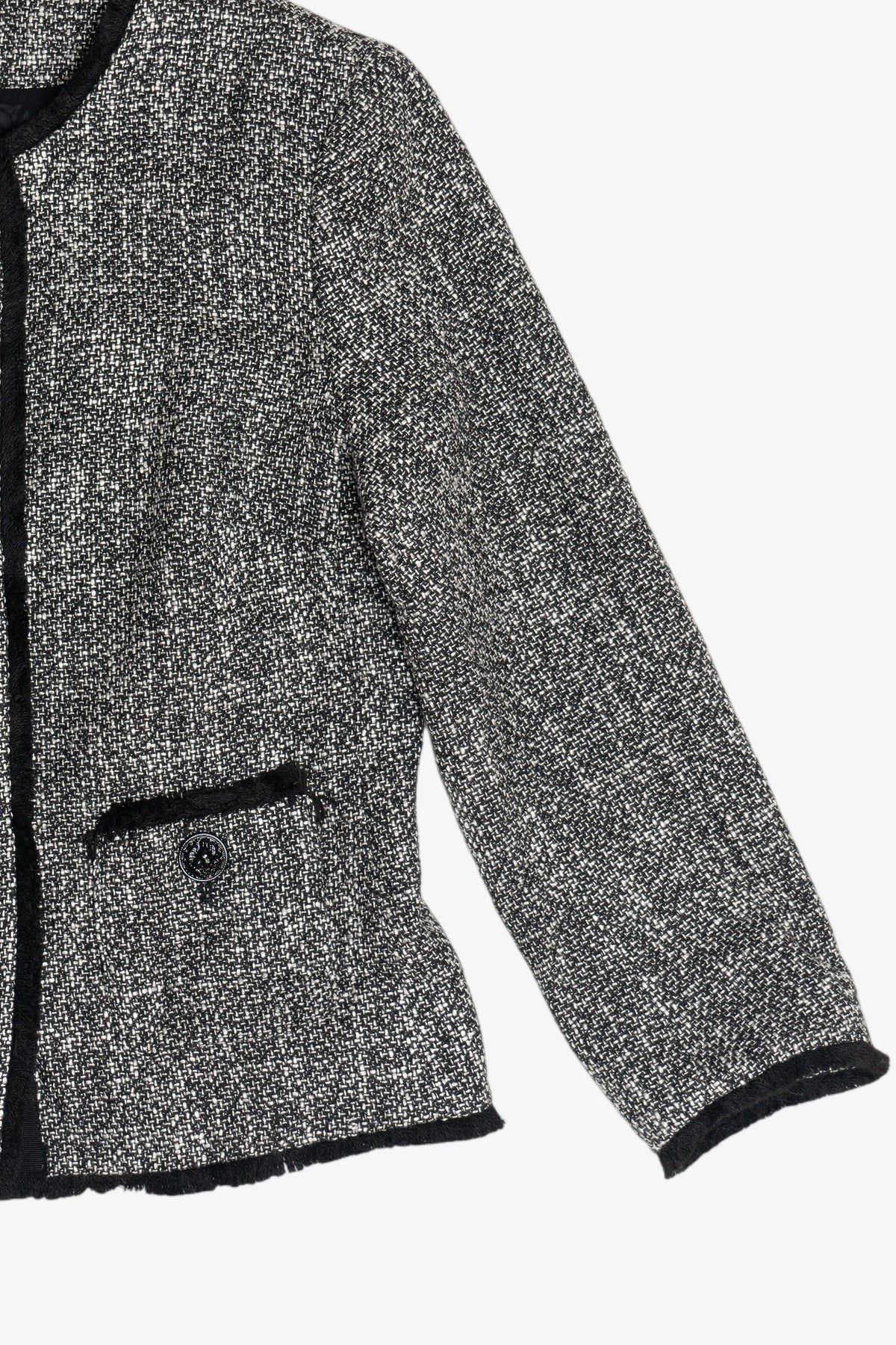 Anne Klein Tweed Collarless Blazer (2010s)