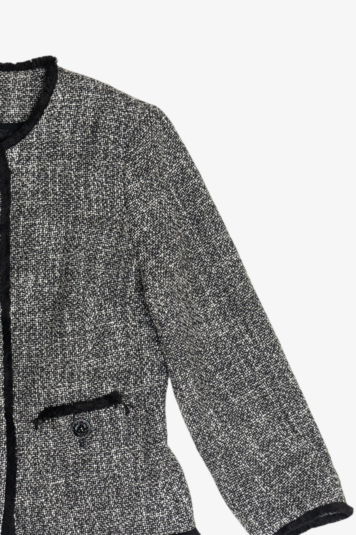 Anne Klein Tweed Collarless Blazer (2010s)