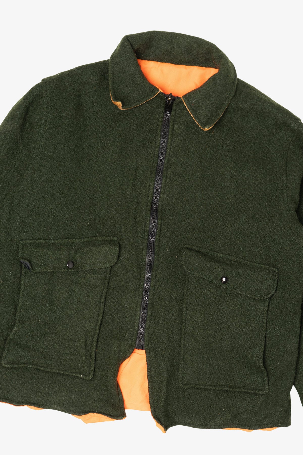 Vintage Woolrich Reversible Blaze Orange And Green Hunting Jacket (1990s)