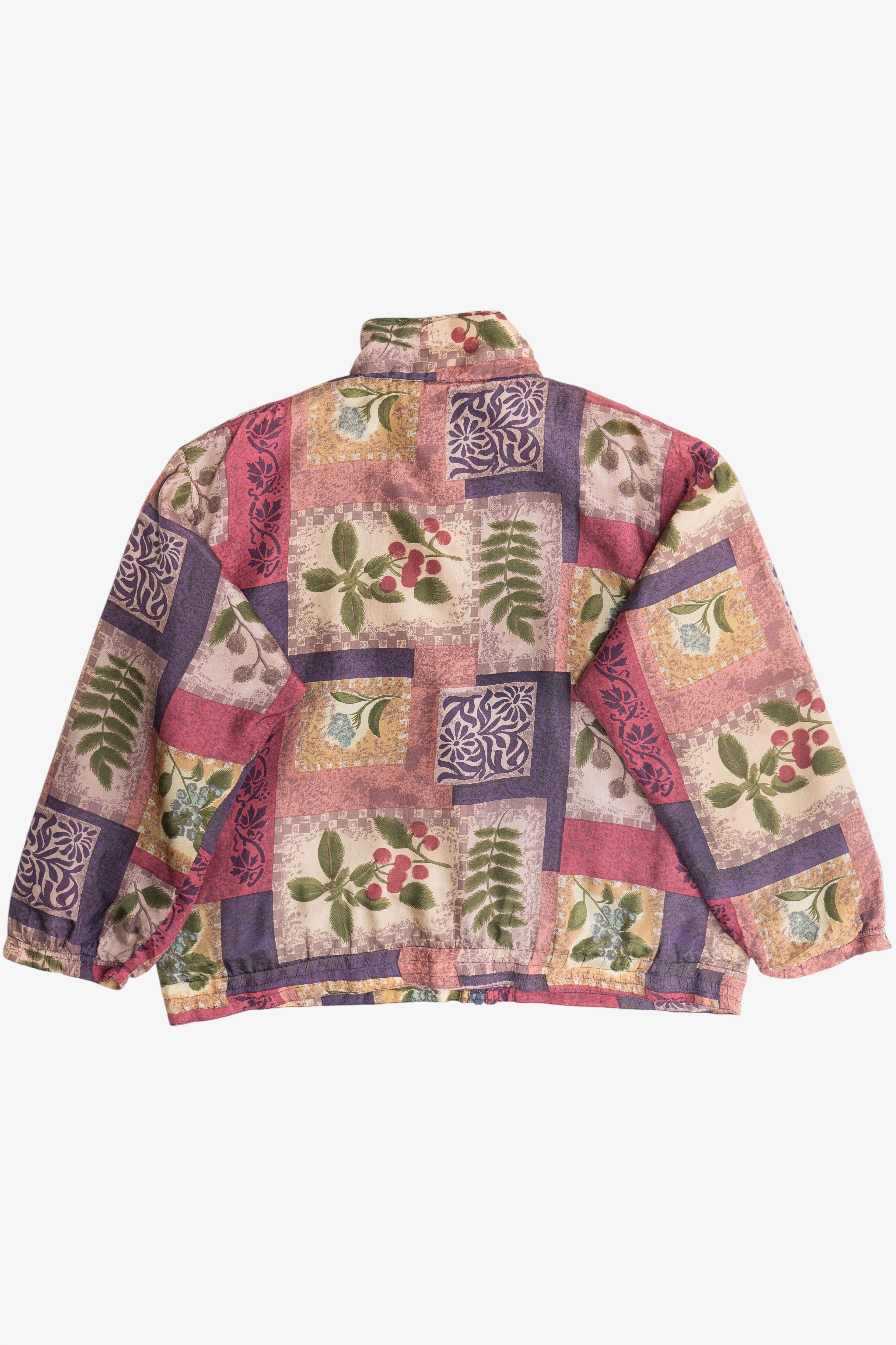 Vintage Stunt Sports Floral Grapevine Pattern Silk Jacket (1990s)