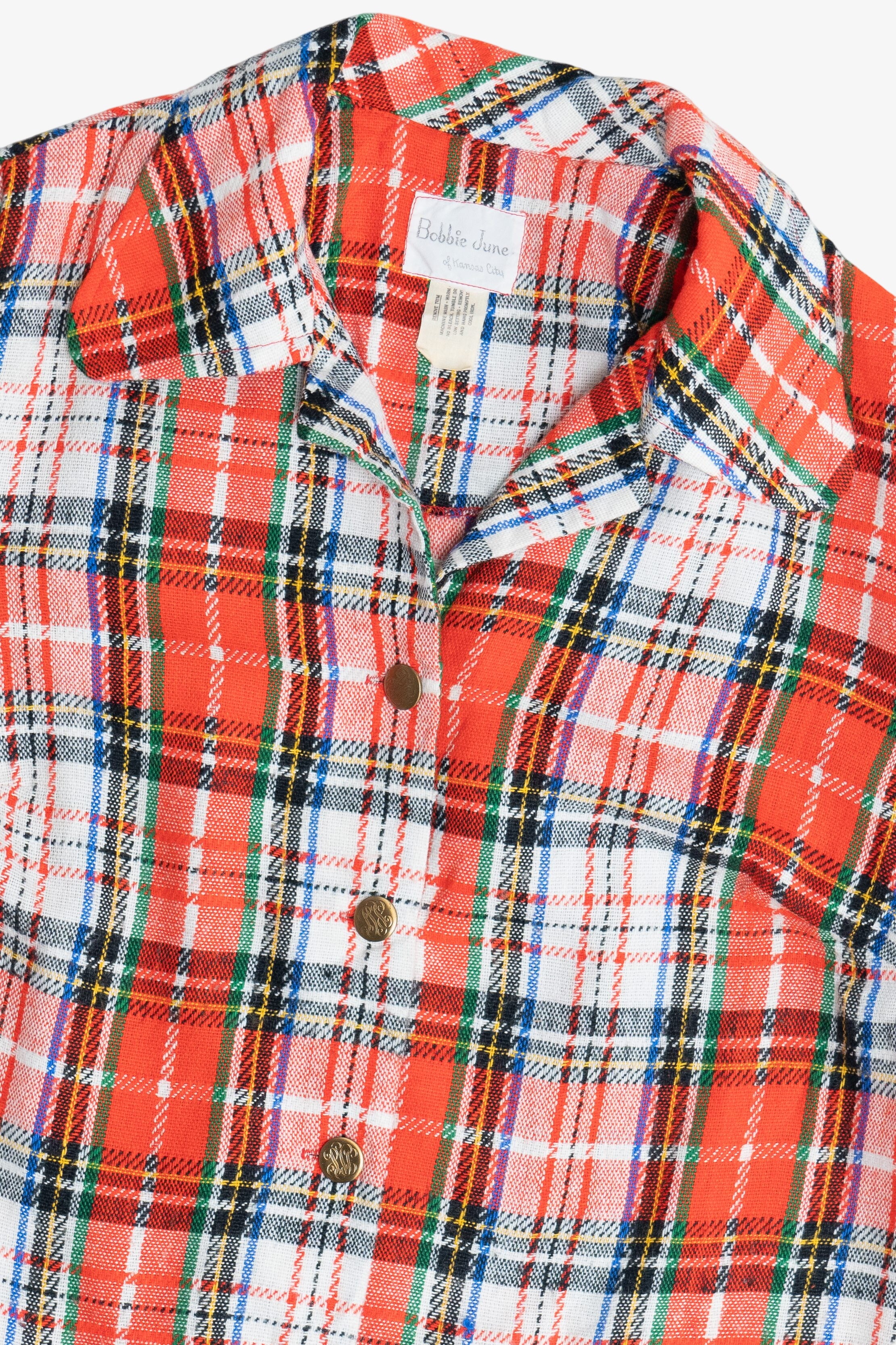 Vintage Bobbie June Plaid Lightweight Chore Coat (1980s)