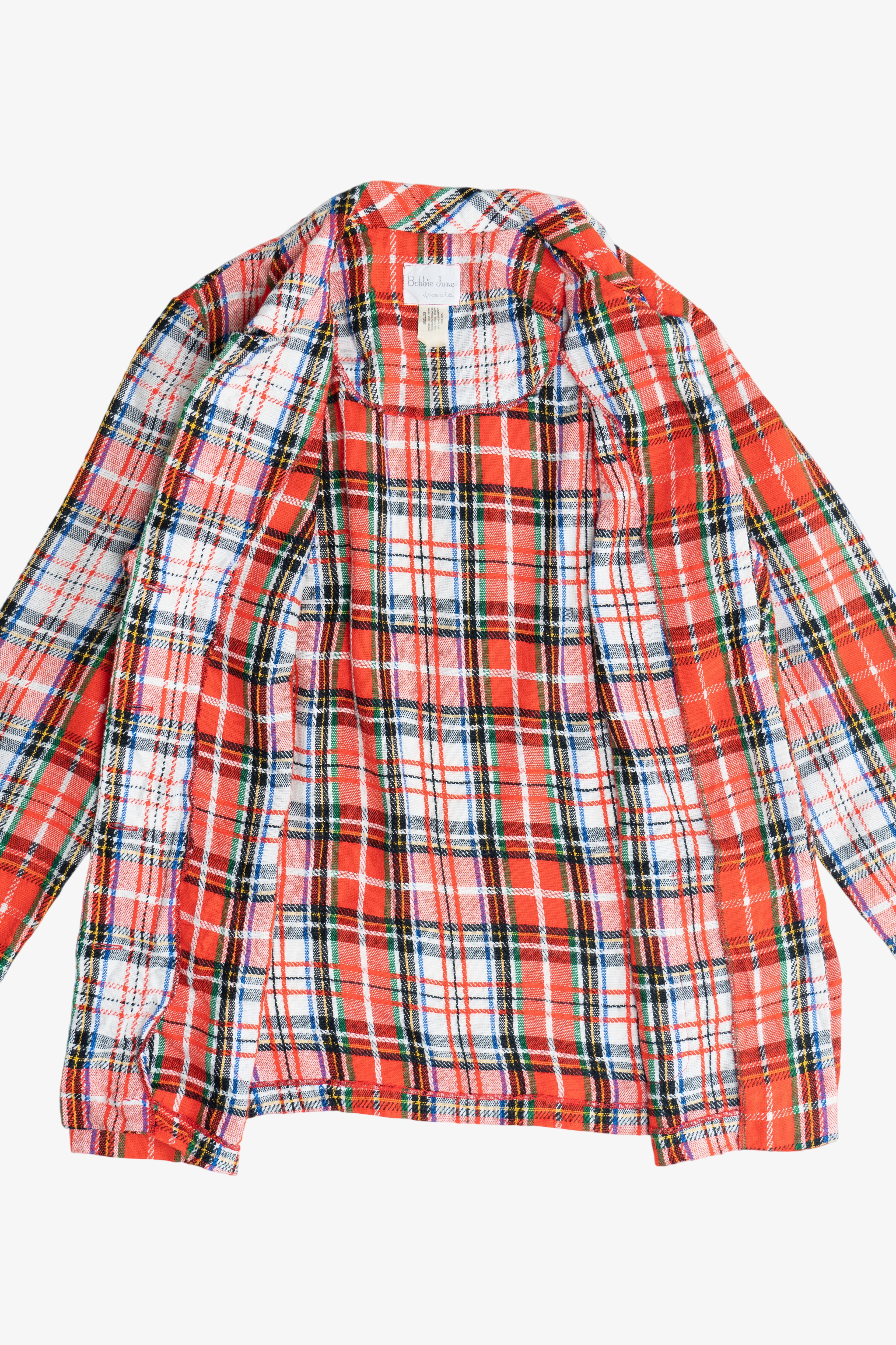 Vintage Bobbie June Plaid Lightweight Chore Coat (1980s)