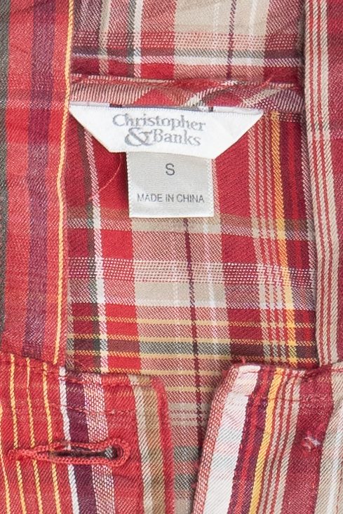 Vintage Christopher & Banks Striped Hoodie Heavyweight Button Up (2000s)
