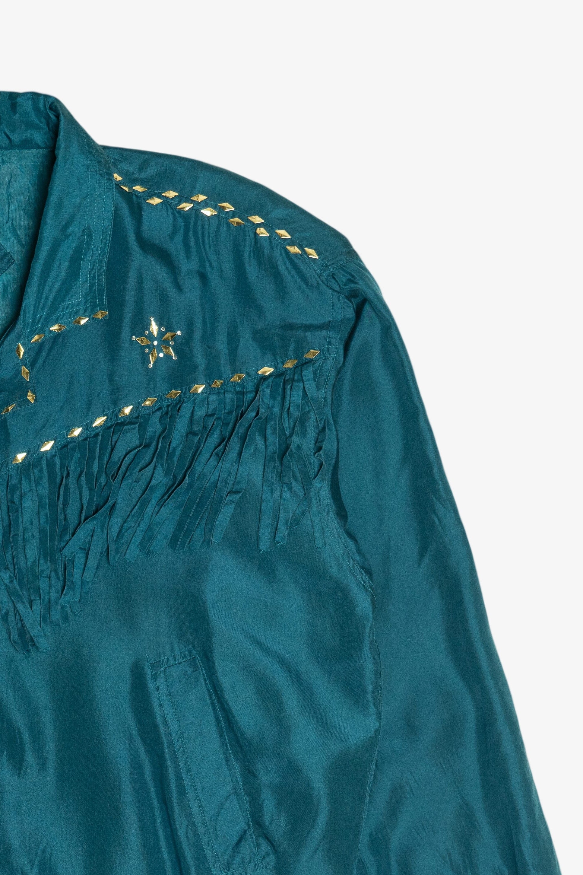Vintage Bogari Silk Fringe Windbreaker Jacket (1980s)