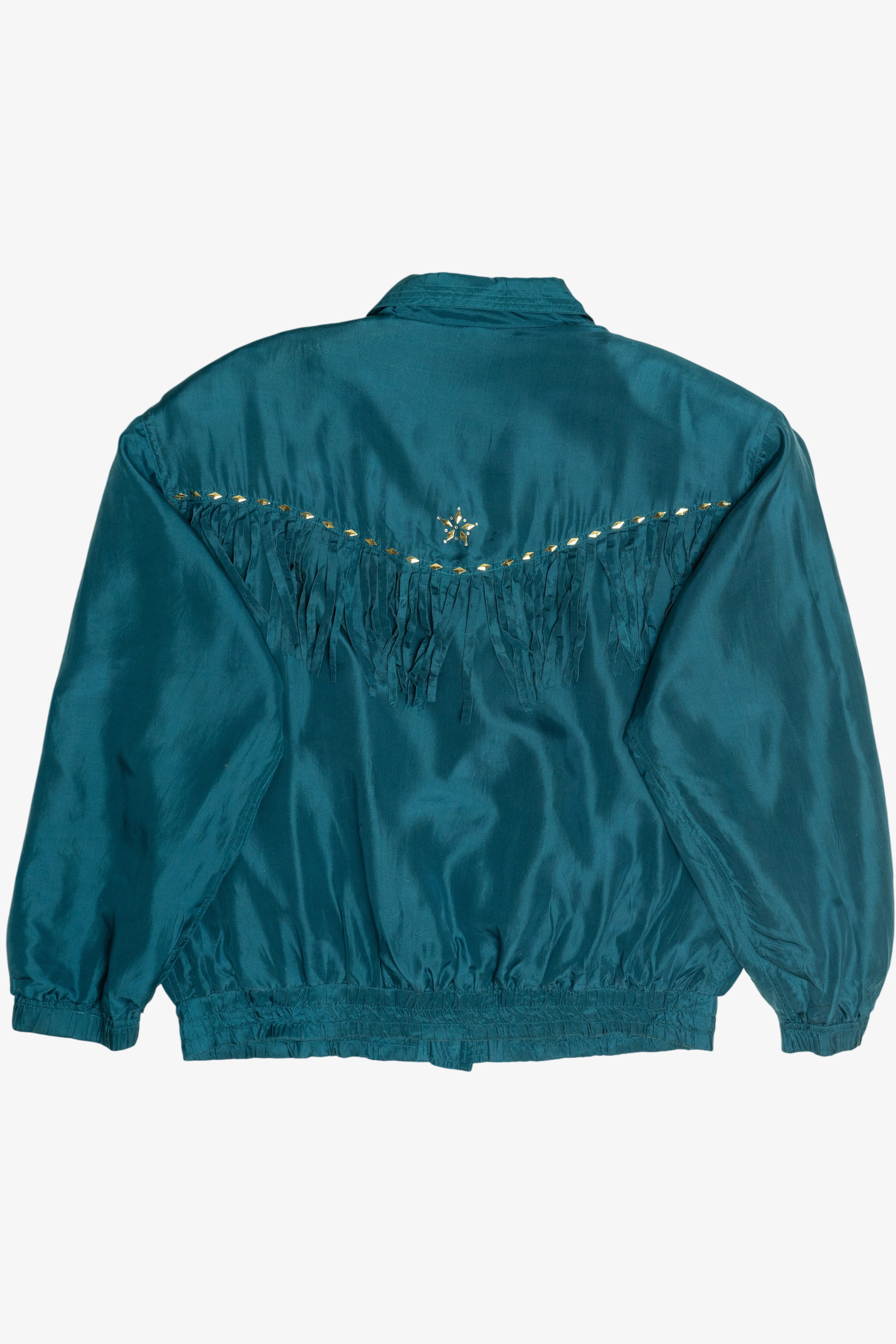 Vintage Bogari Silk Fringe Windbreaker Jacket (1980s)