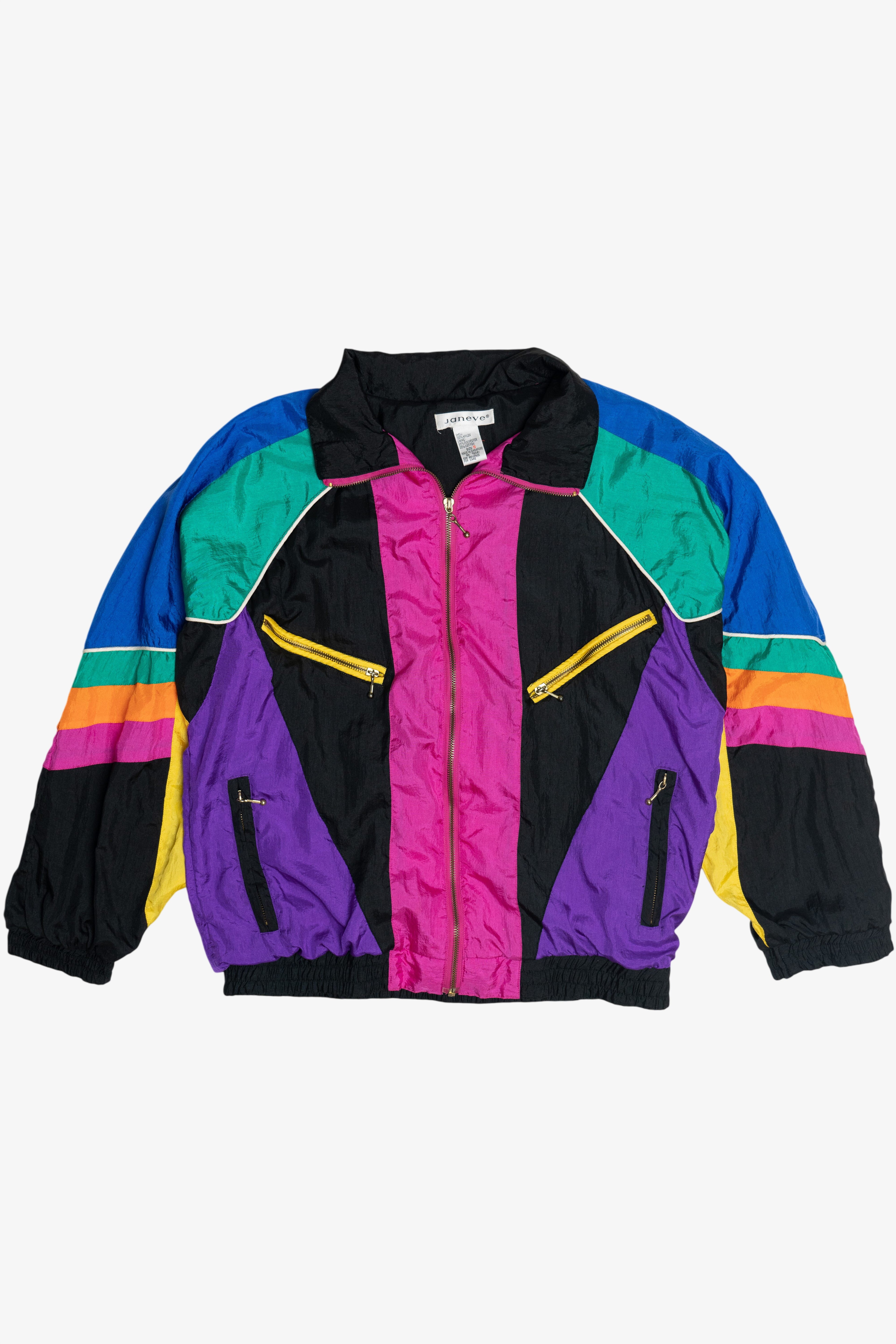 Vintage Janeve Bright Color Block Windbreaker (1980s)