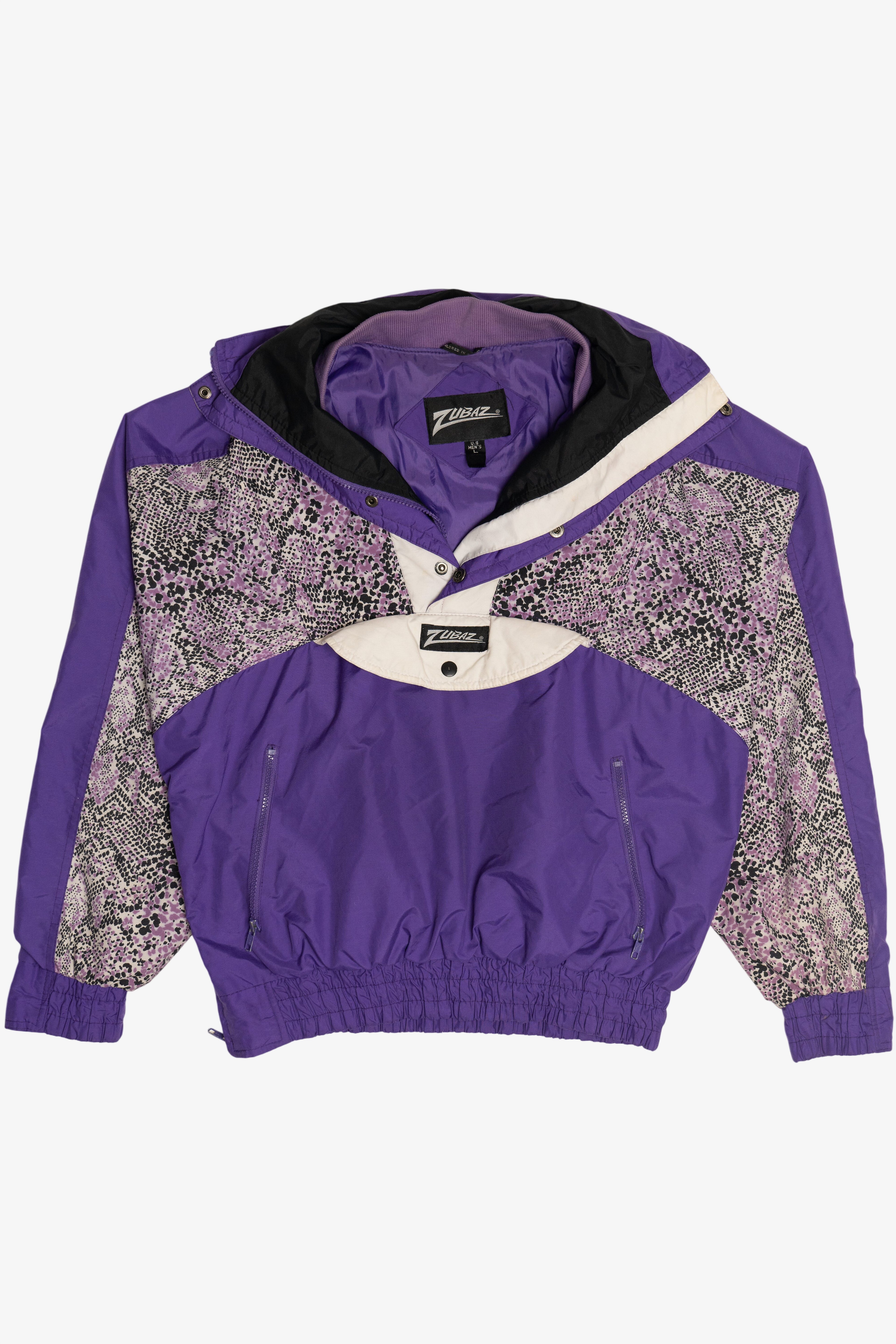 Vintage Zubaz Snake Print Pullover Windbreaker (1990s)
