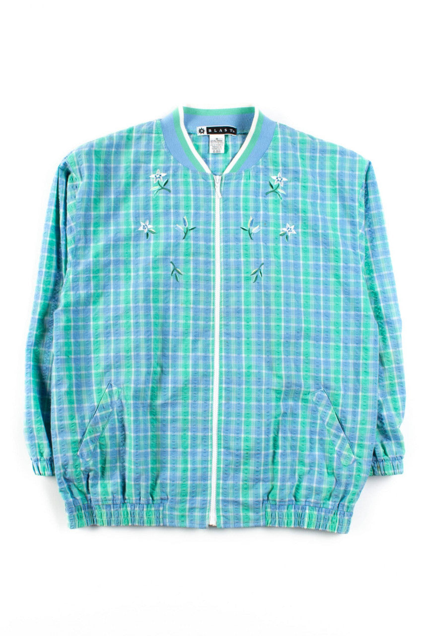 Vintage Plaid Floral Lightweight Jacket