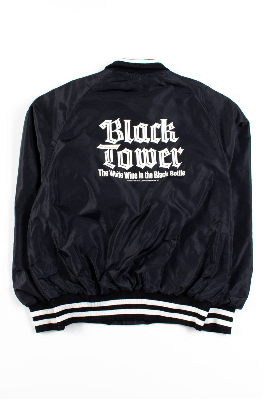 Vintage Black Tower Bomber Jacket
