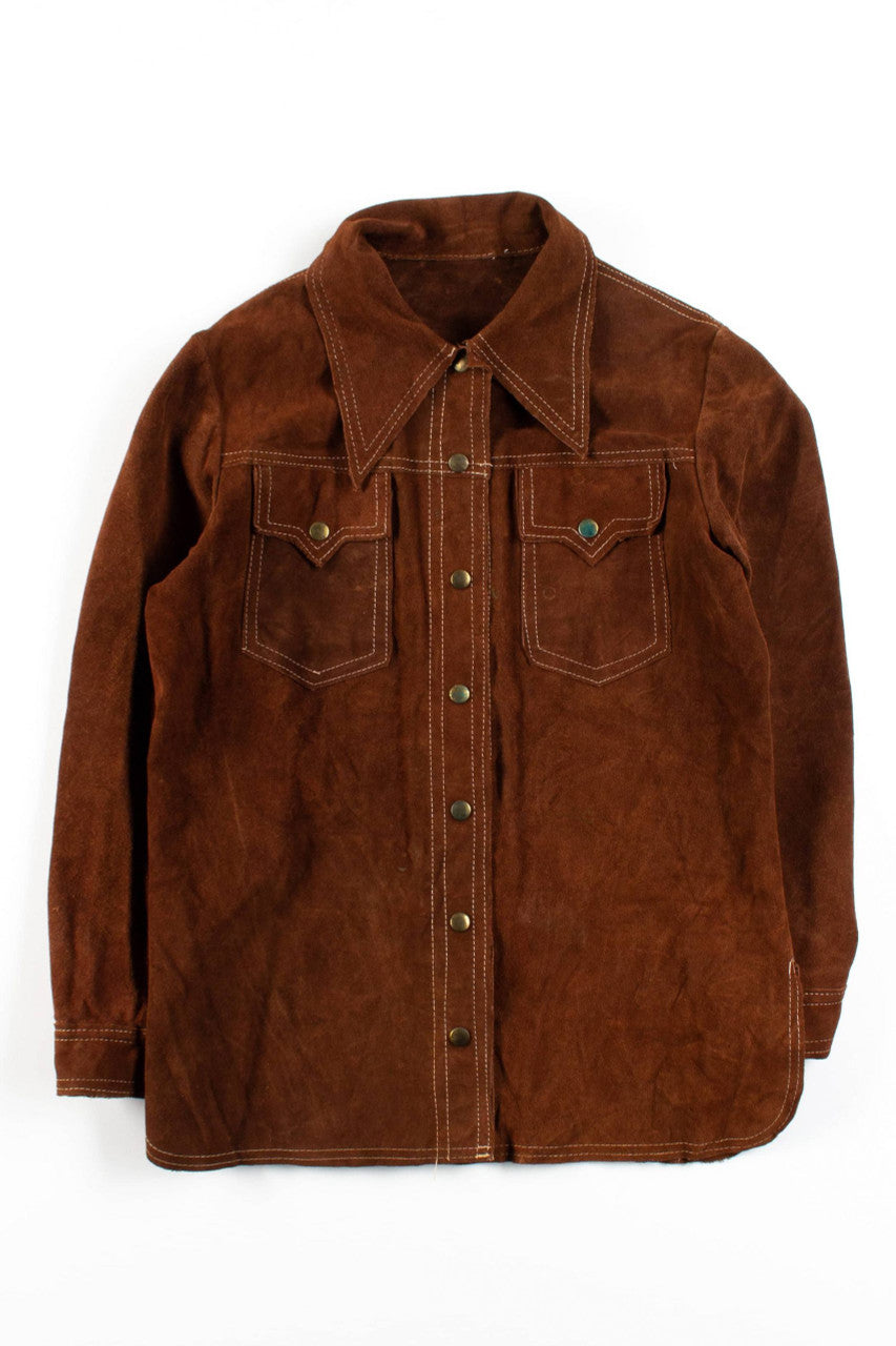 Vintage Suede Button Up Jacket