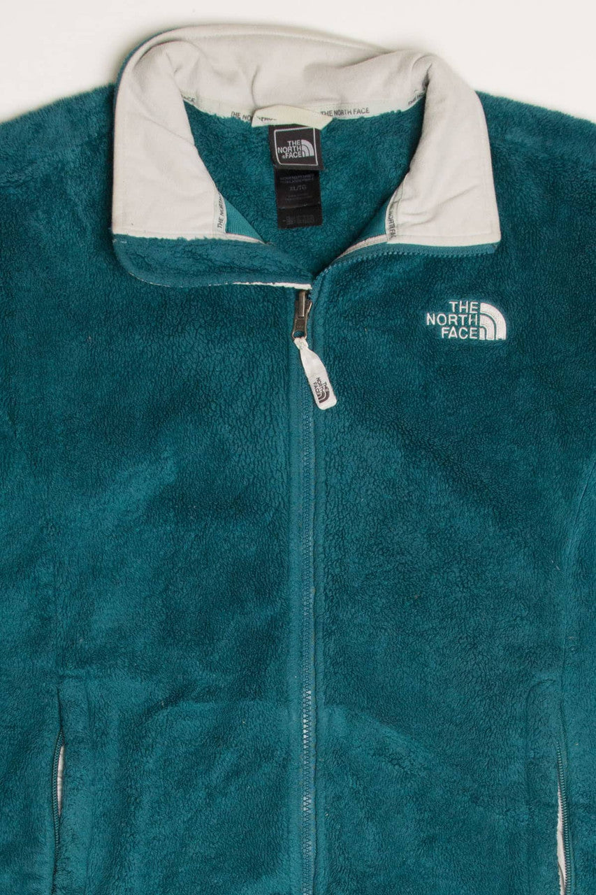 Teal North Face Fleece Zip Up Jacket