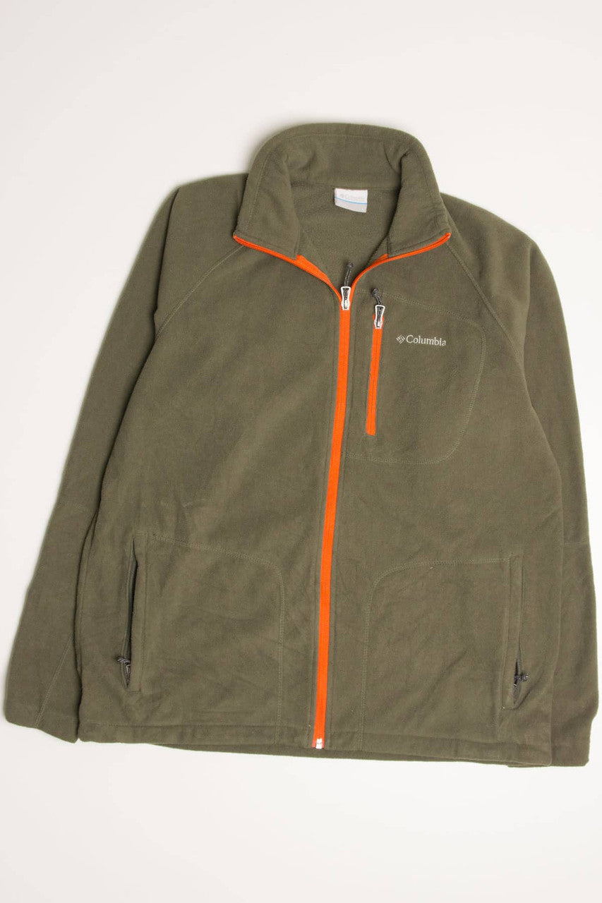 Olive Columbia Fleece Zip Up Jacket