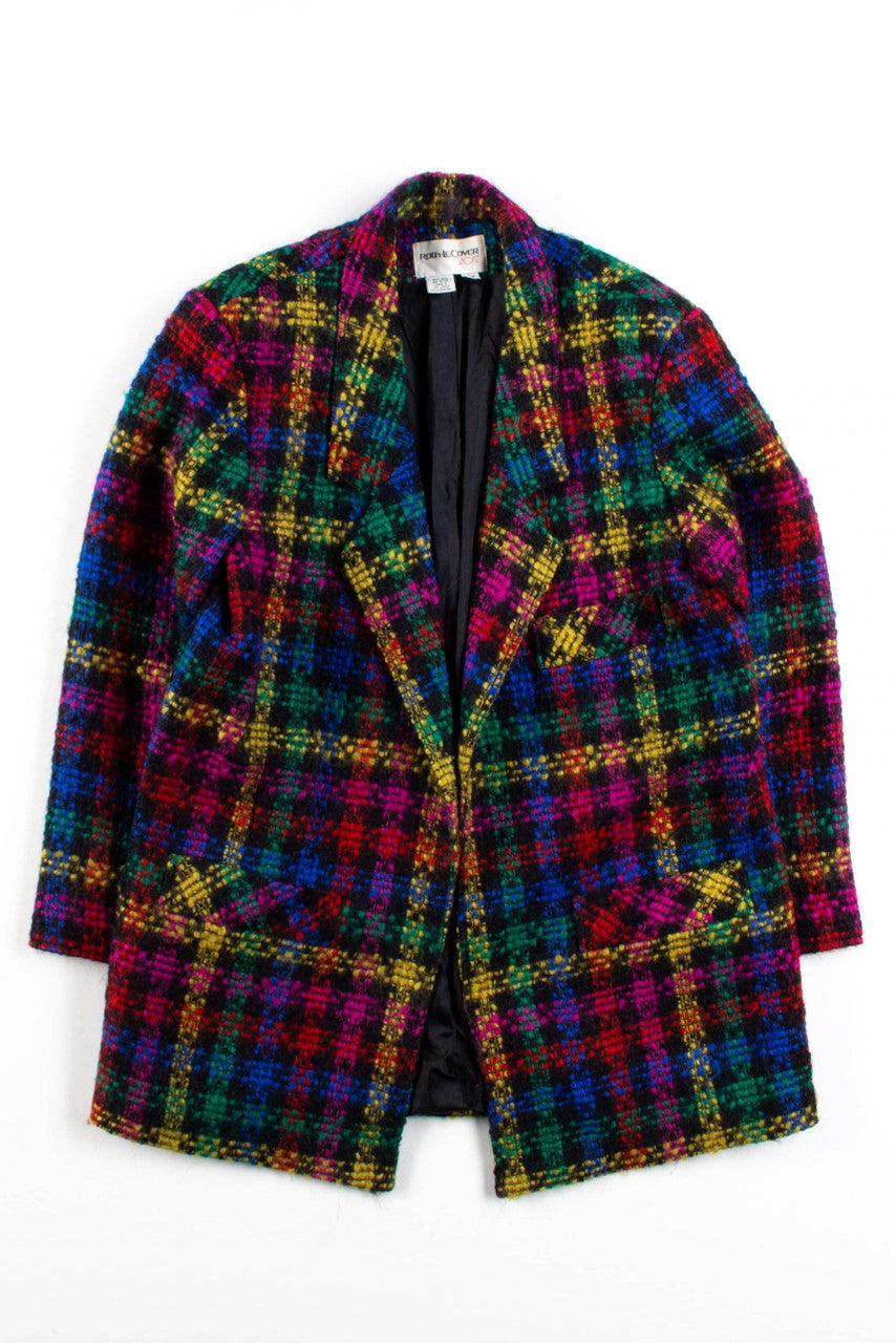 Vintage Rainbow Plaid Blazer