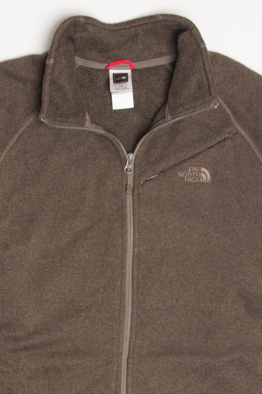Brown North Face Fleece Zip Up Jacket